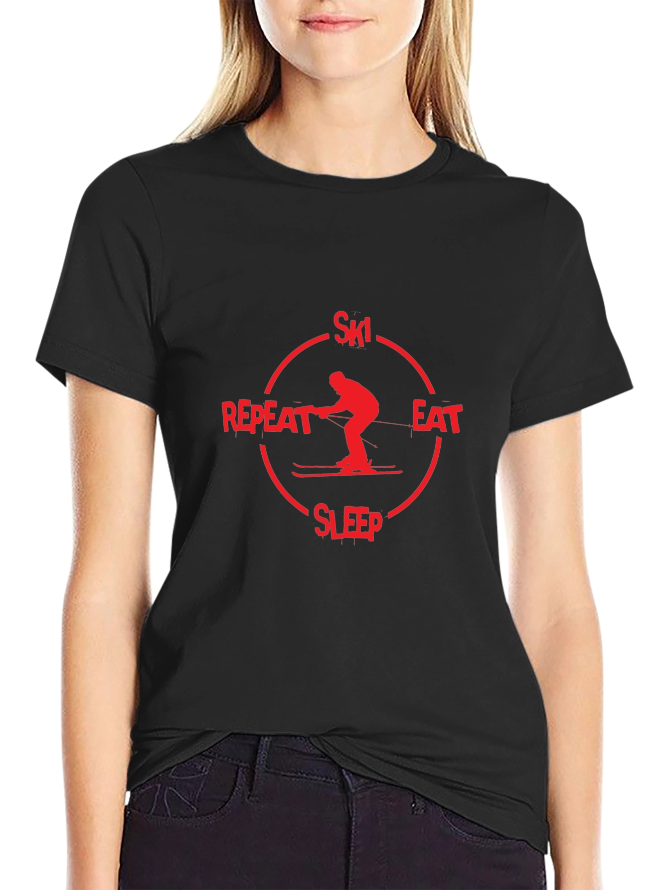 Ski Eat Sleep Repeat Graphic T-Shirt