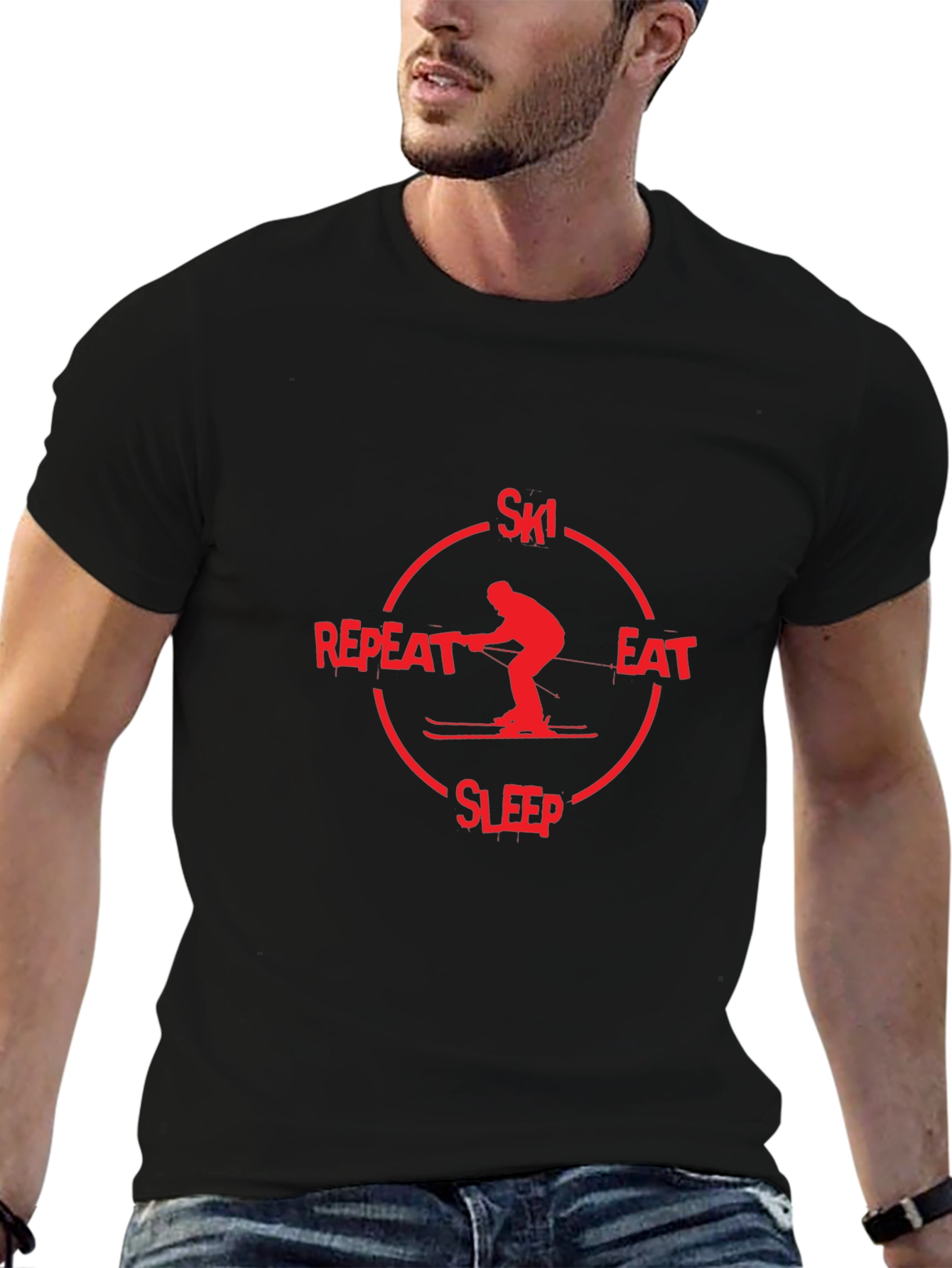 Ski Eat Sleep Repeat Graphic T-Shirt