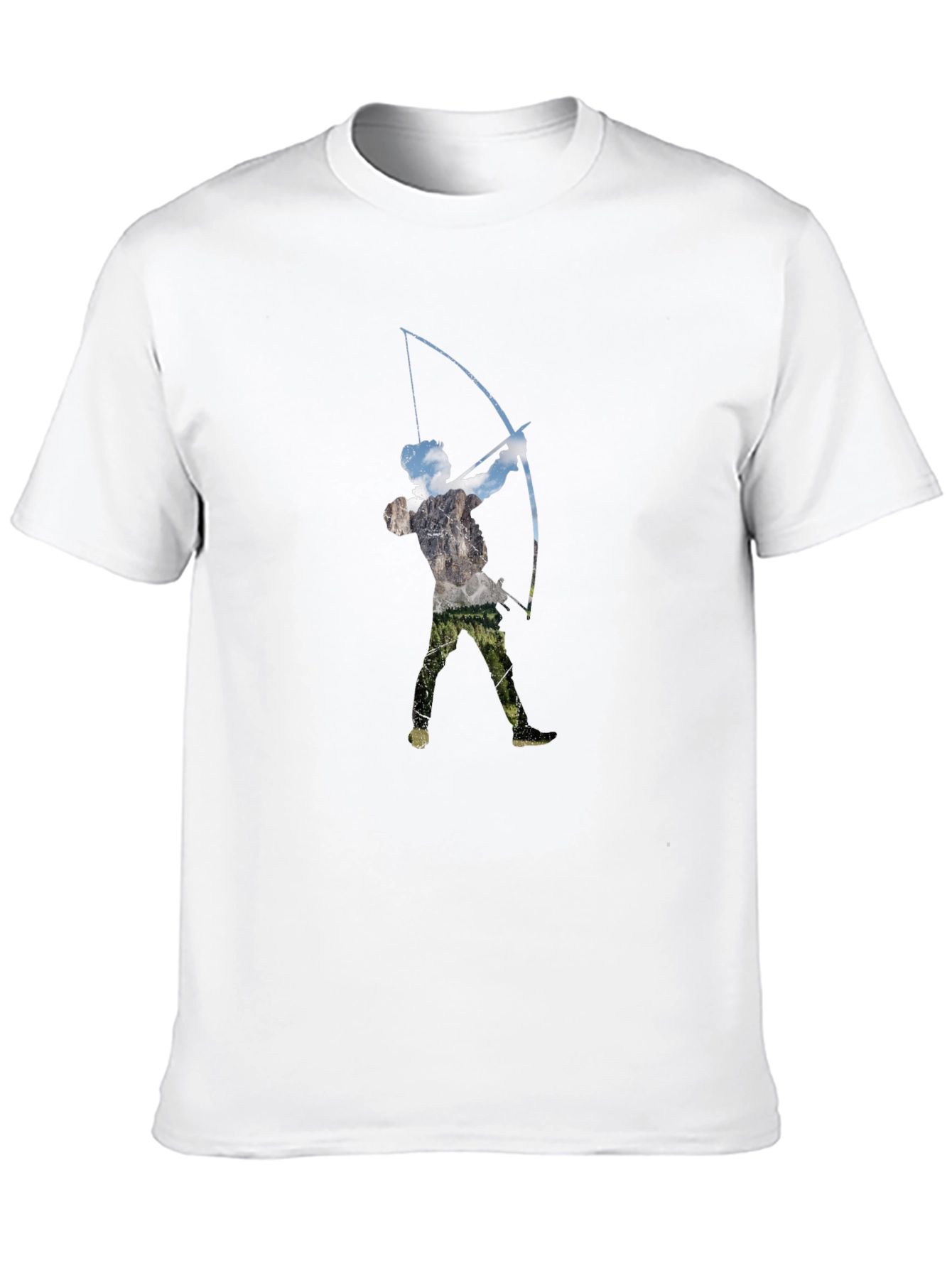 Archer Silhouette Graphic Tee - Black Cotton Blend