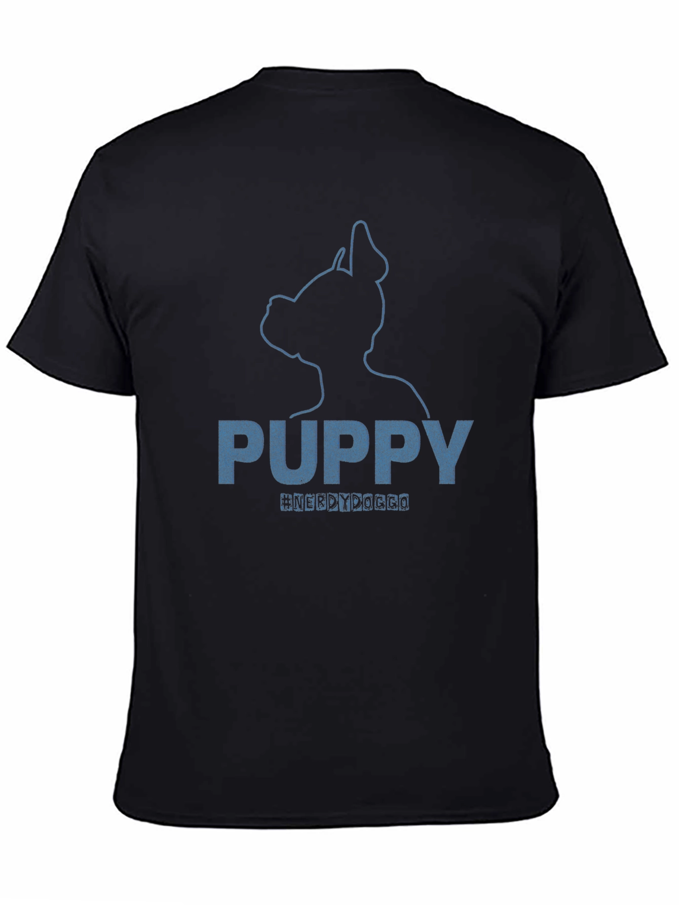 Puppy Dog Silhouette Graphic Tee - Black
