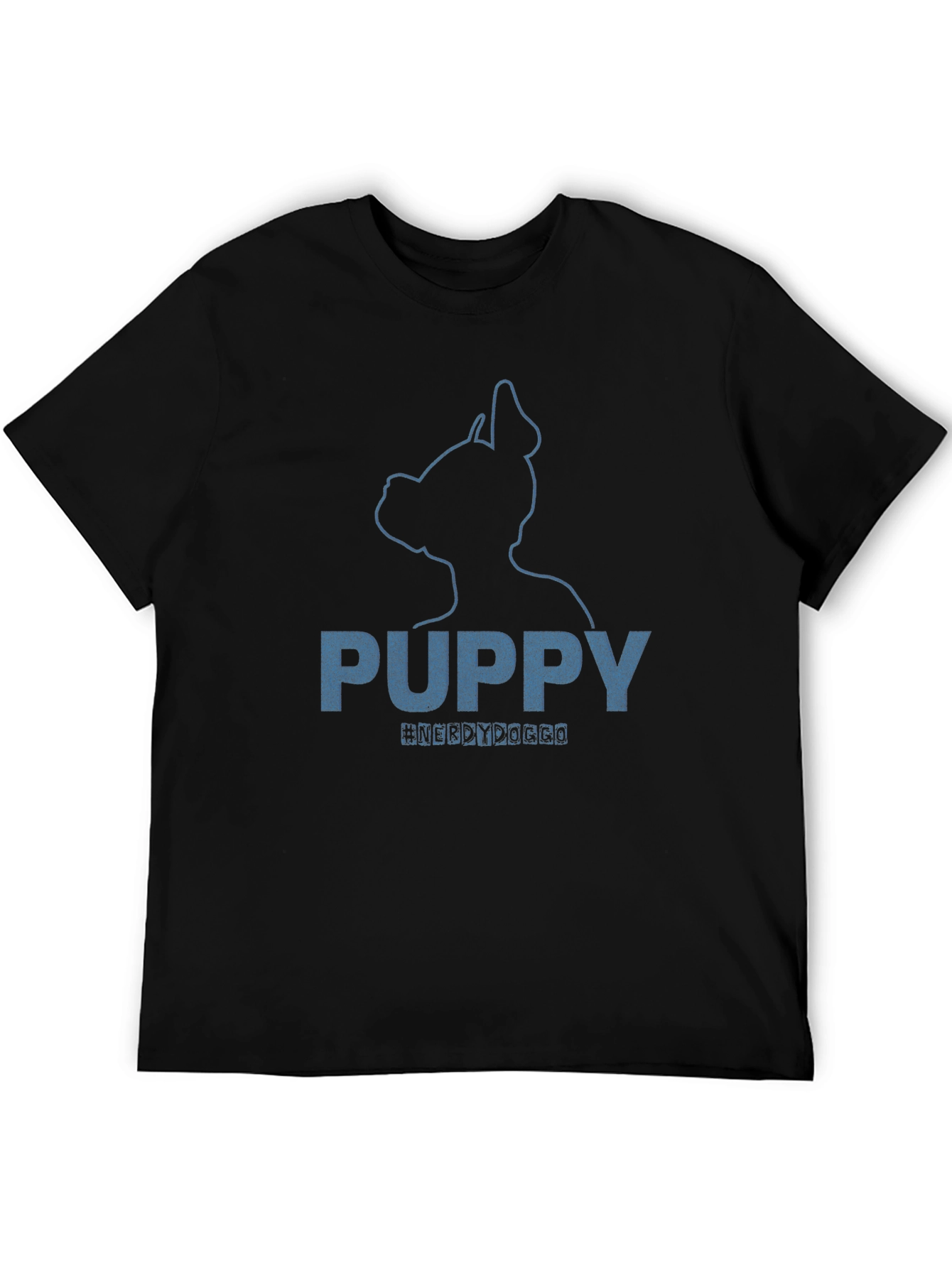Puppy Dog Silhouette Graphic Tee - Black