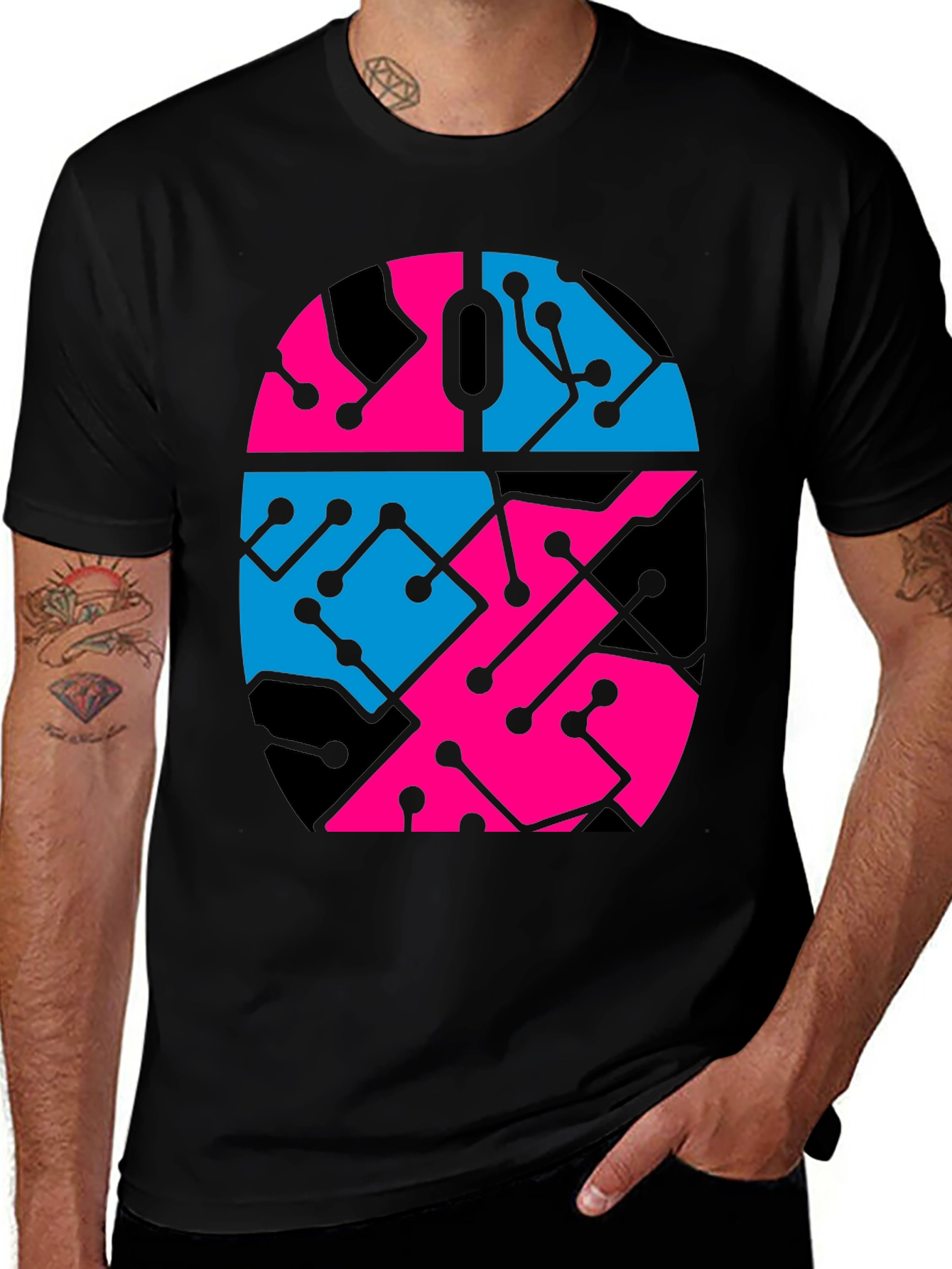 Circuit Mouse Graphic Tee - Black Unisex T-Shirt