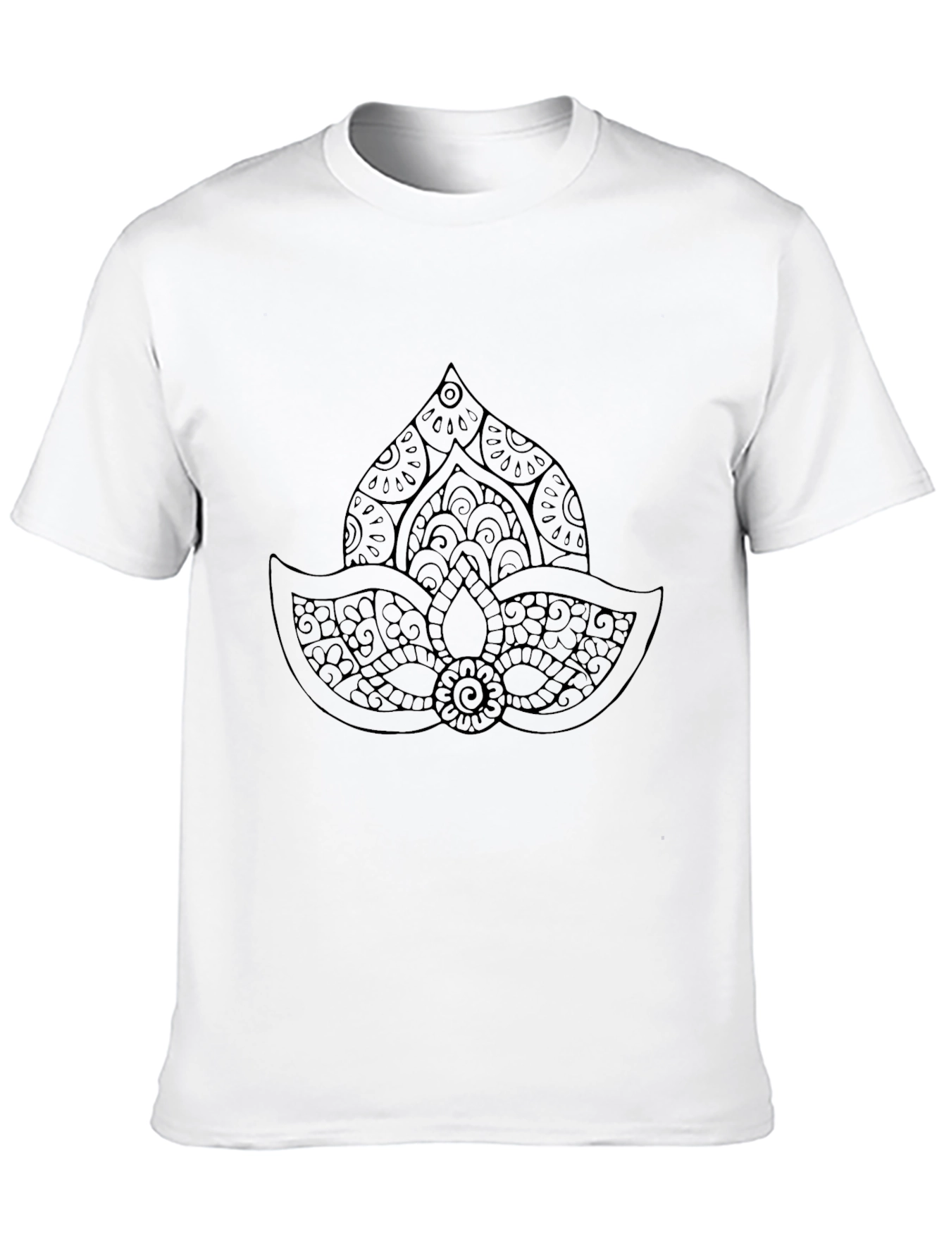 Black Graphic Tee with Mandala Design