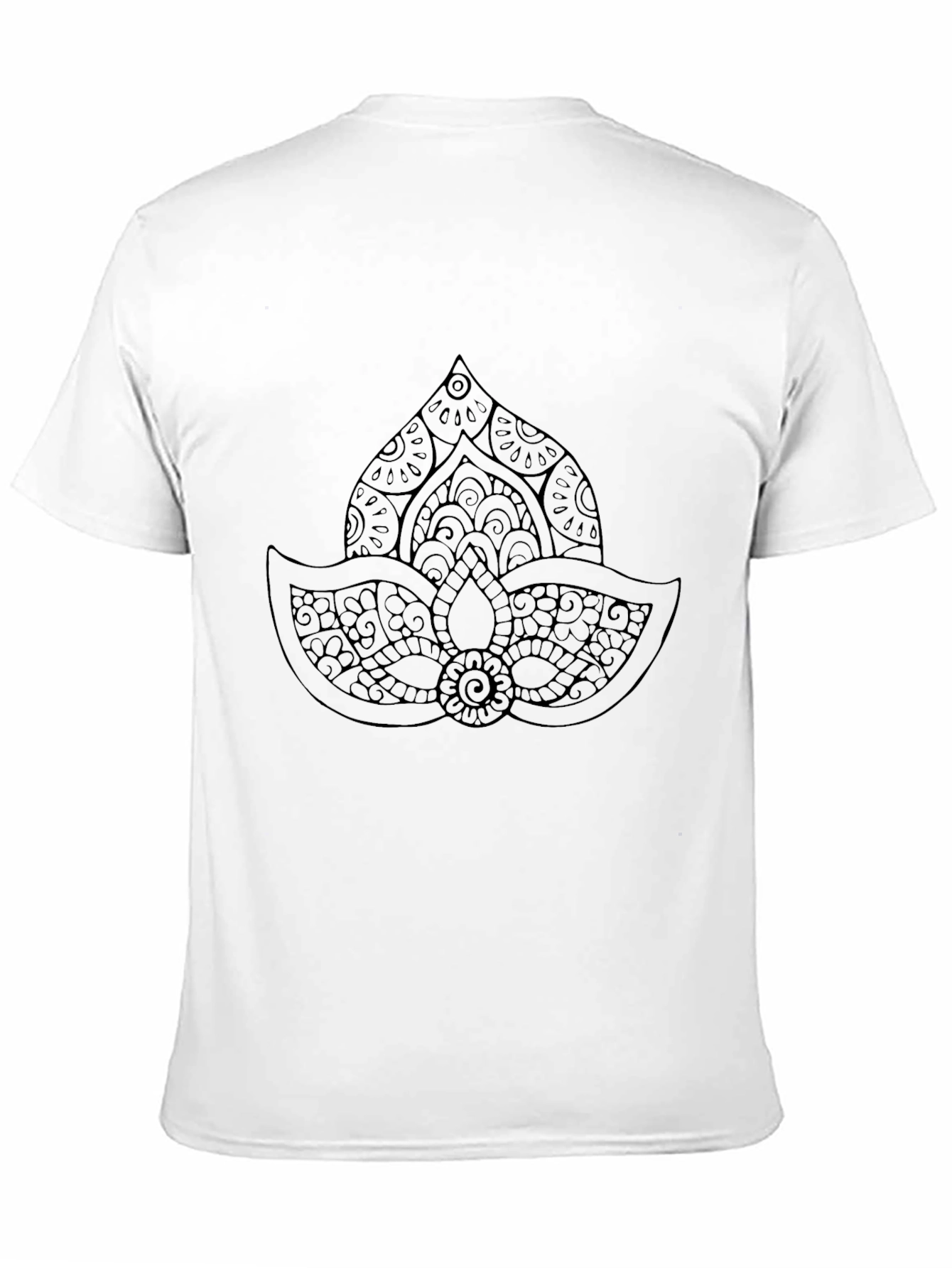 Black Graphic Tee with Mandala Design