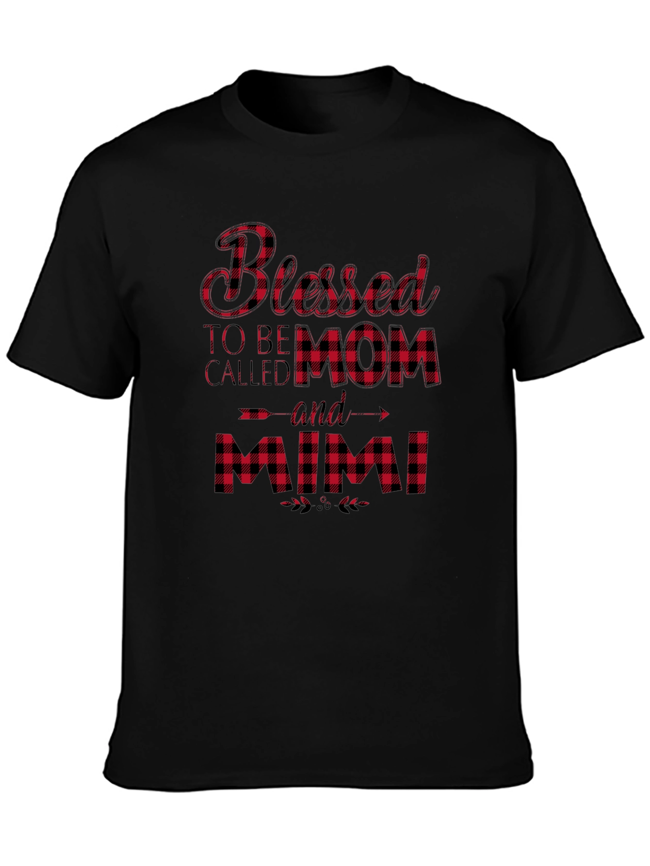 Blessed Mom & Mimi Buffalo Plaid Graphic Tee