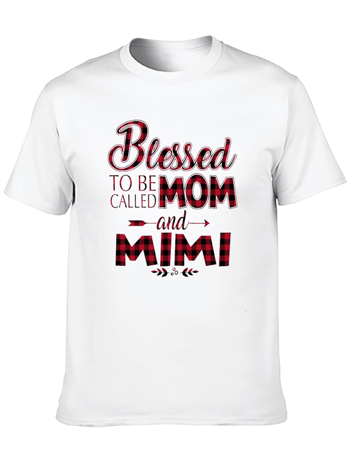 Blessed Mom & Mimi Buffalo Plaid Graphic Tee