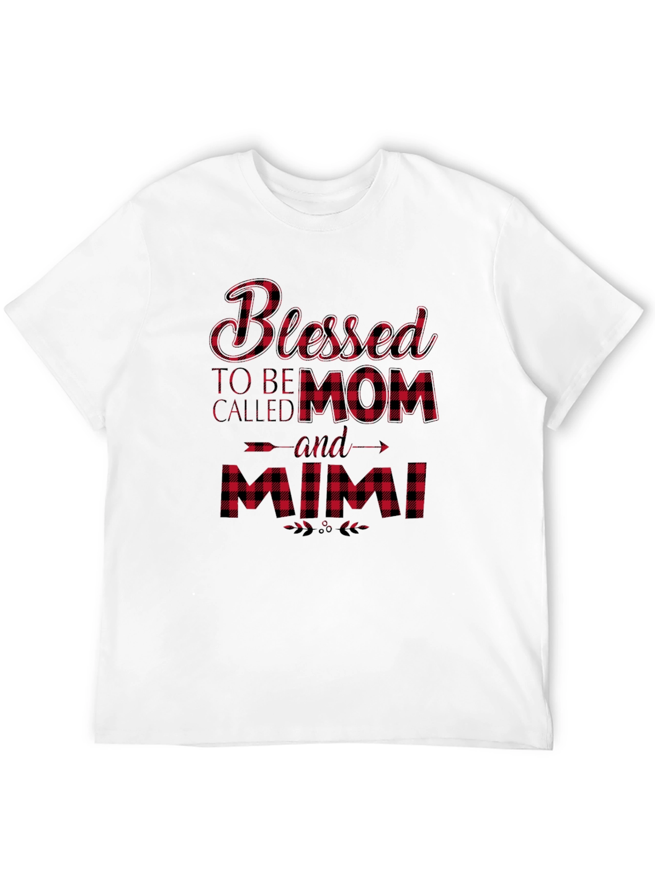 Blessed Mom & Mimi Buffalo Plaid Graphic Tee