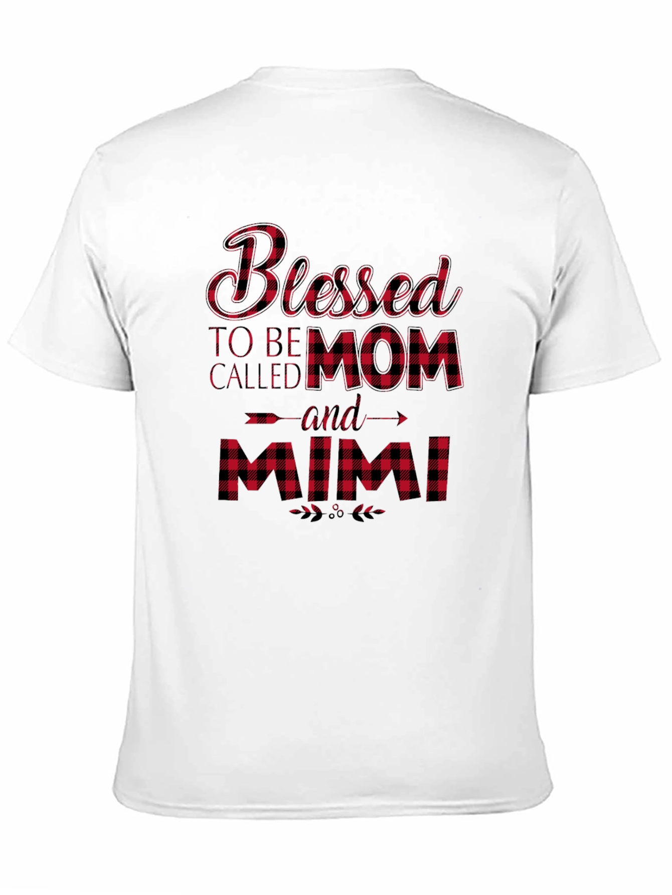 Blessed Mom & Mimi Buffalo Plaid Graphic Tee