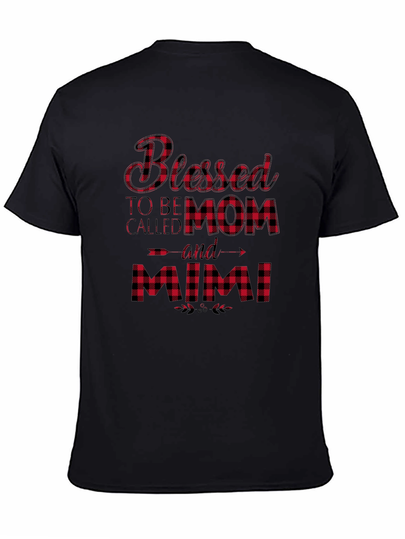 Blessed Mom & Mimi Buffalo Plaid Graphic Tee