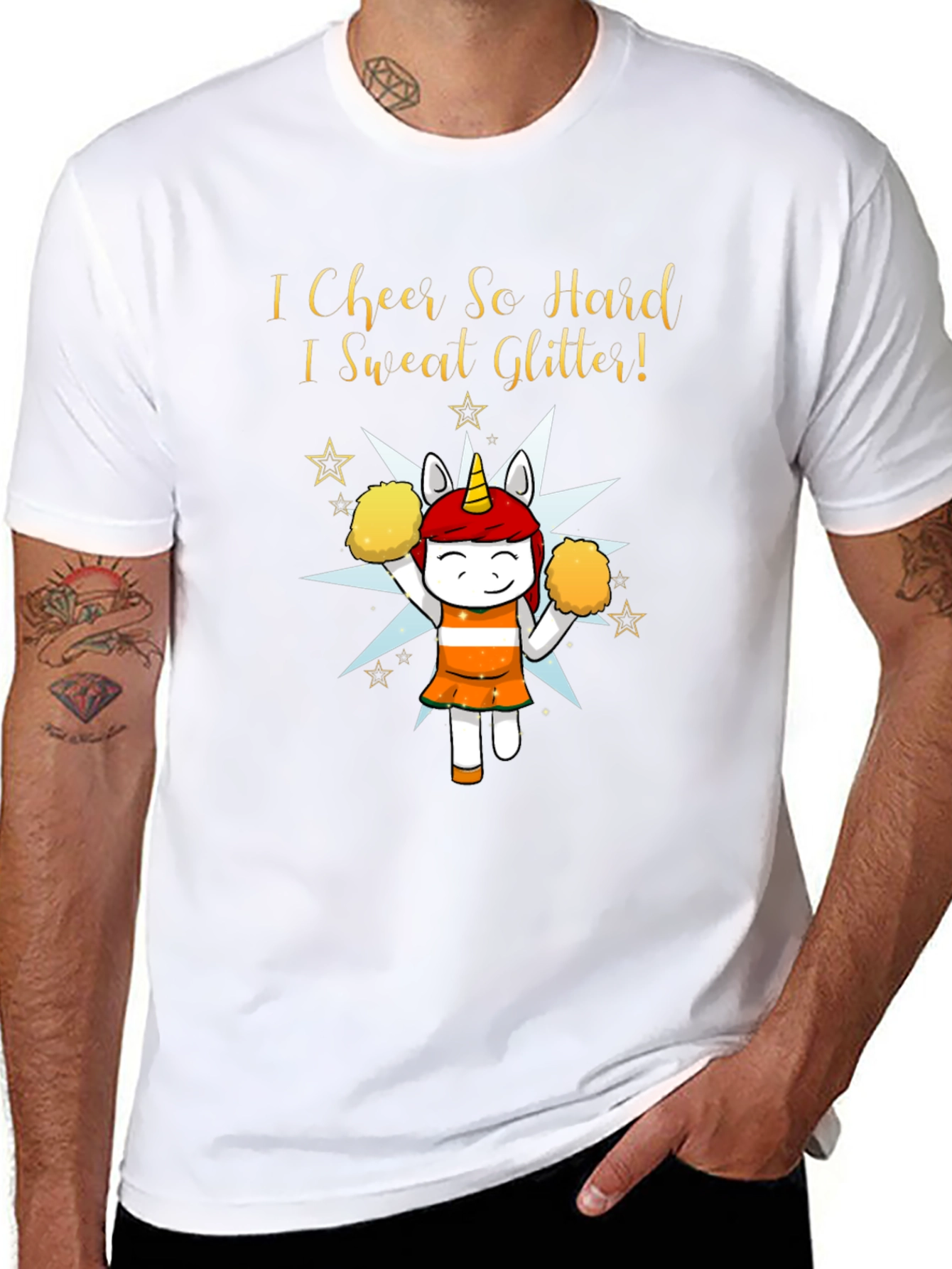Cheerleader Unicorn Graphic T-Shirt