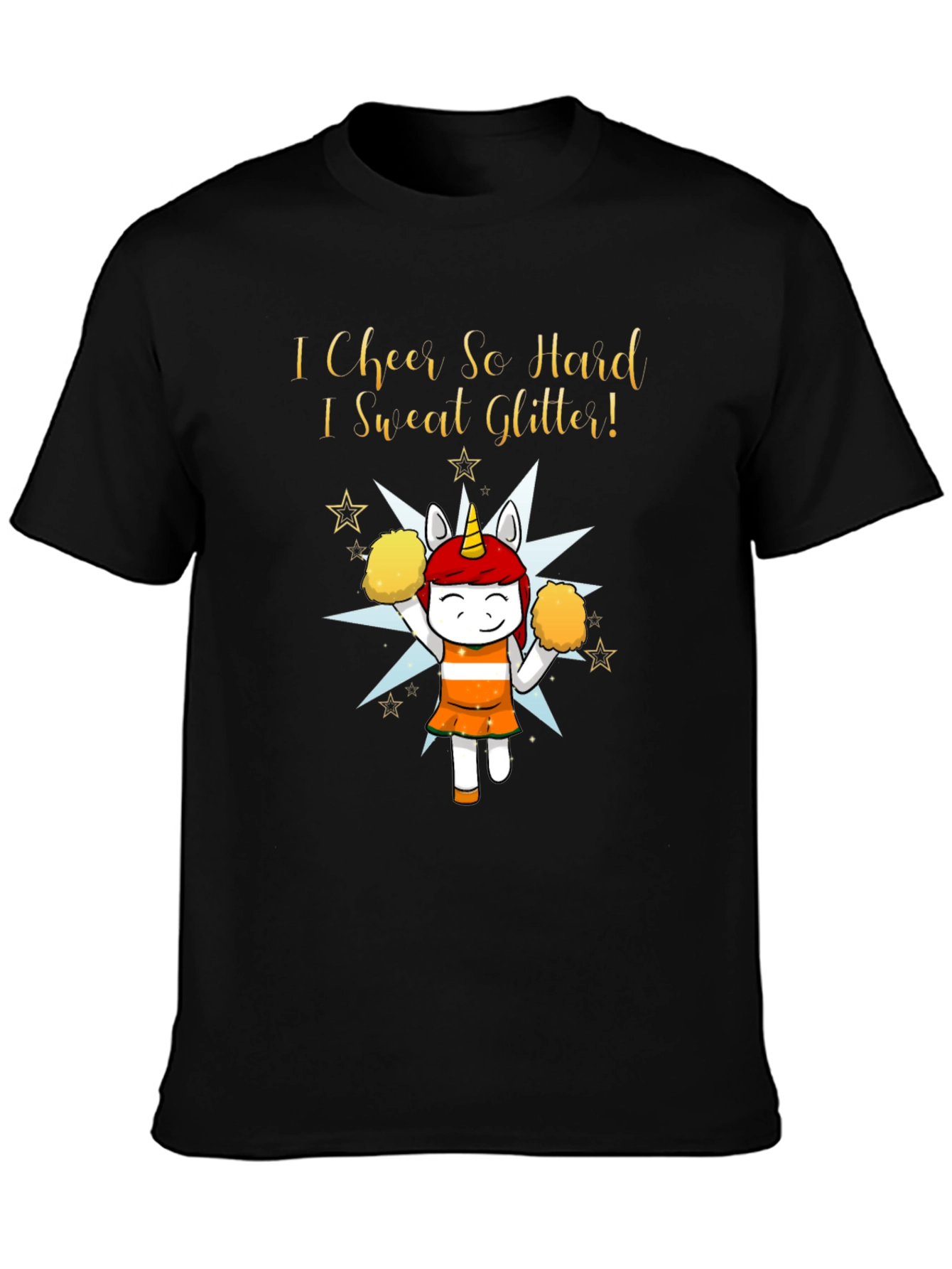 Cheerleader Unicorn Graphic T-Shirt