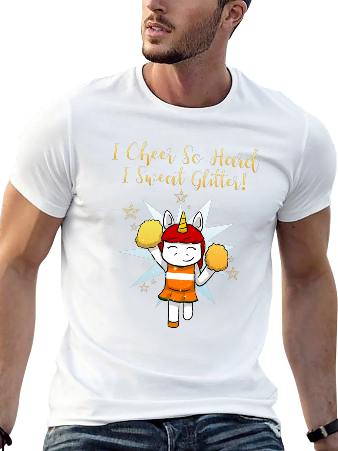 Cheerleader Unicorn Graphic T-Shirt