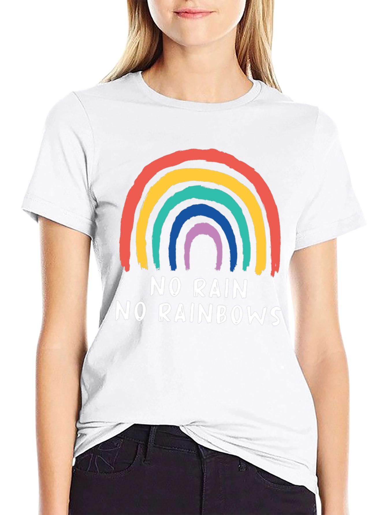 No Rain No Rainbows Graphic Tee - Black