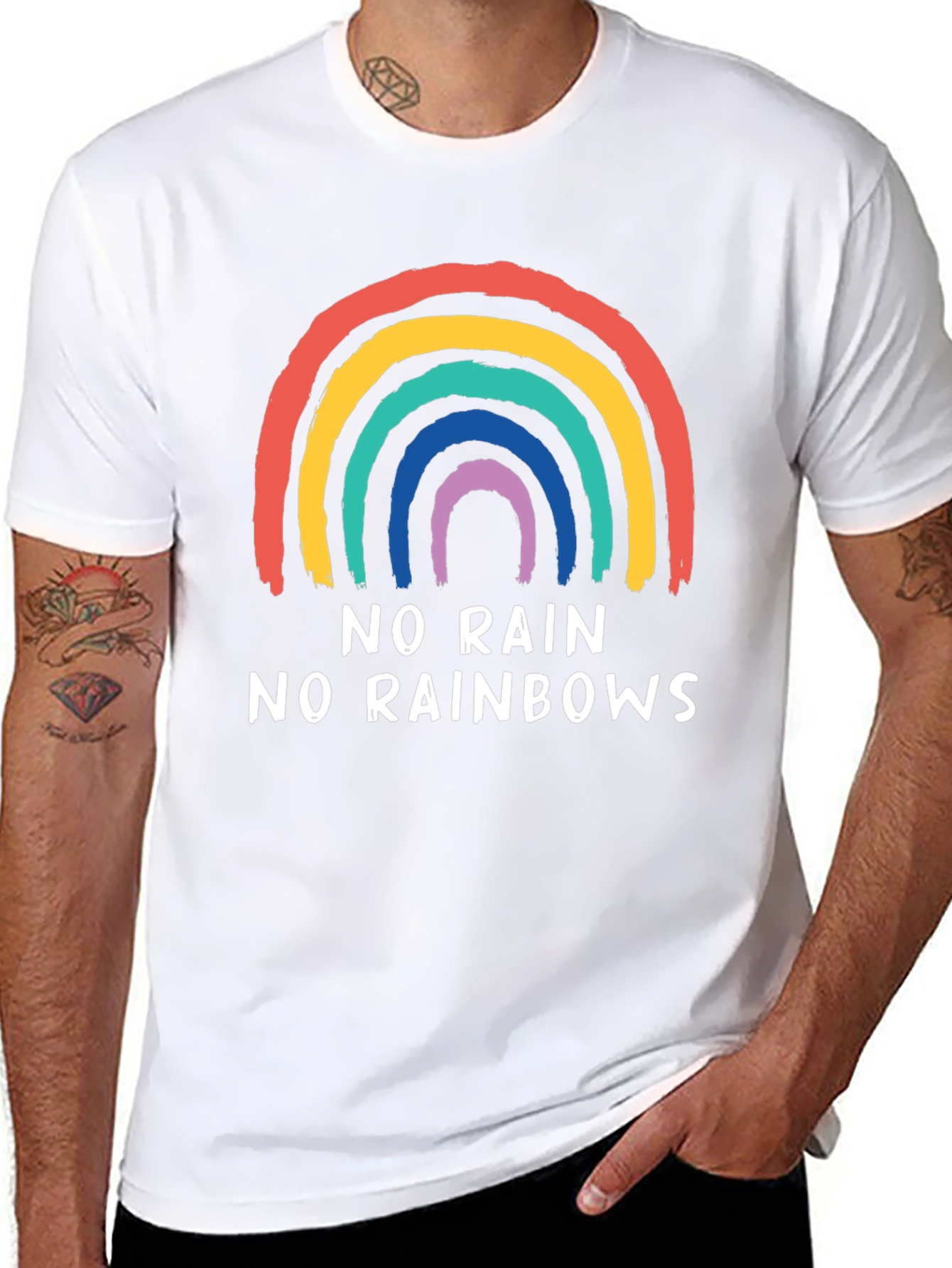 No Rain No Rainbows Graphic Tee - Black