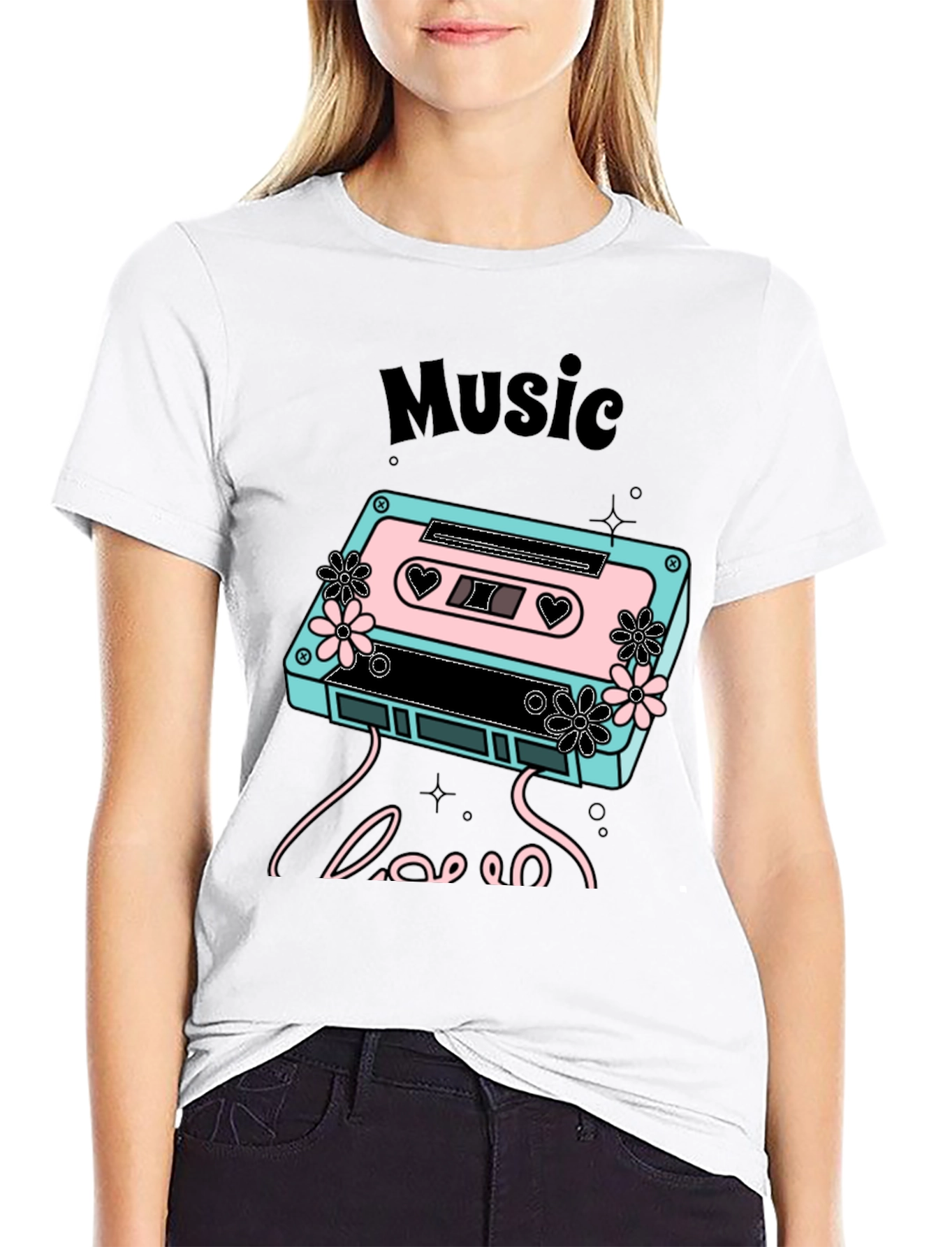 Retro Music Love Graphic T-Shirt