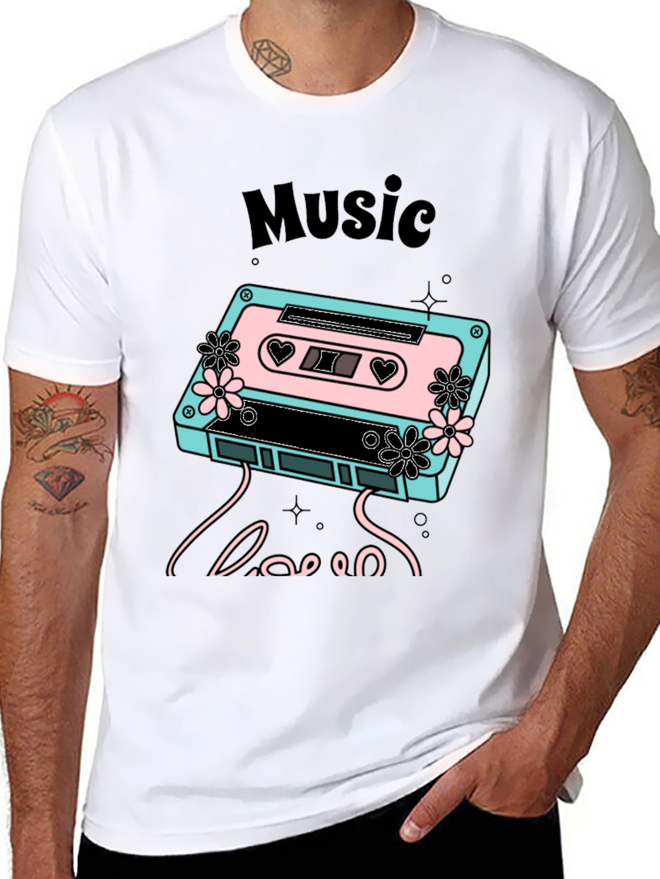 Retro Music Love Graphic T-Shirt