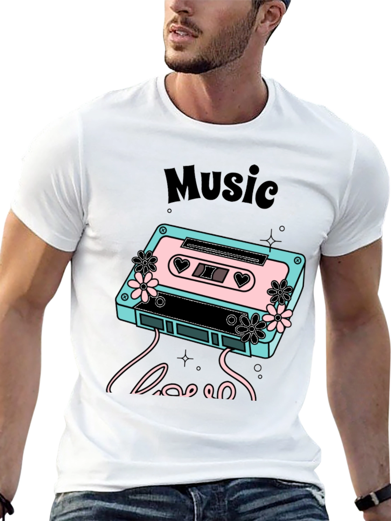 Retro Music Love Graphic T-Shirt