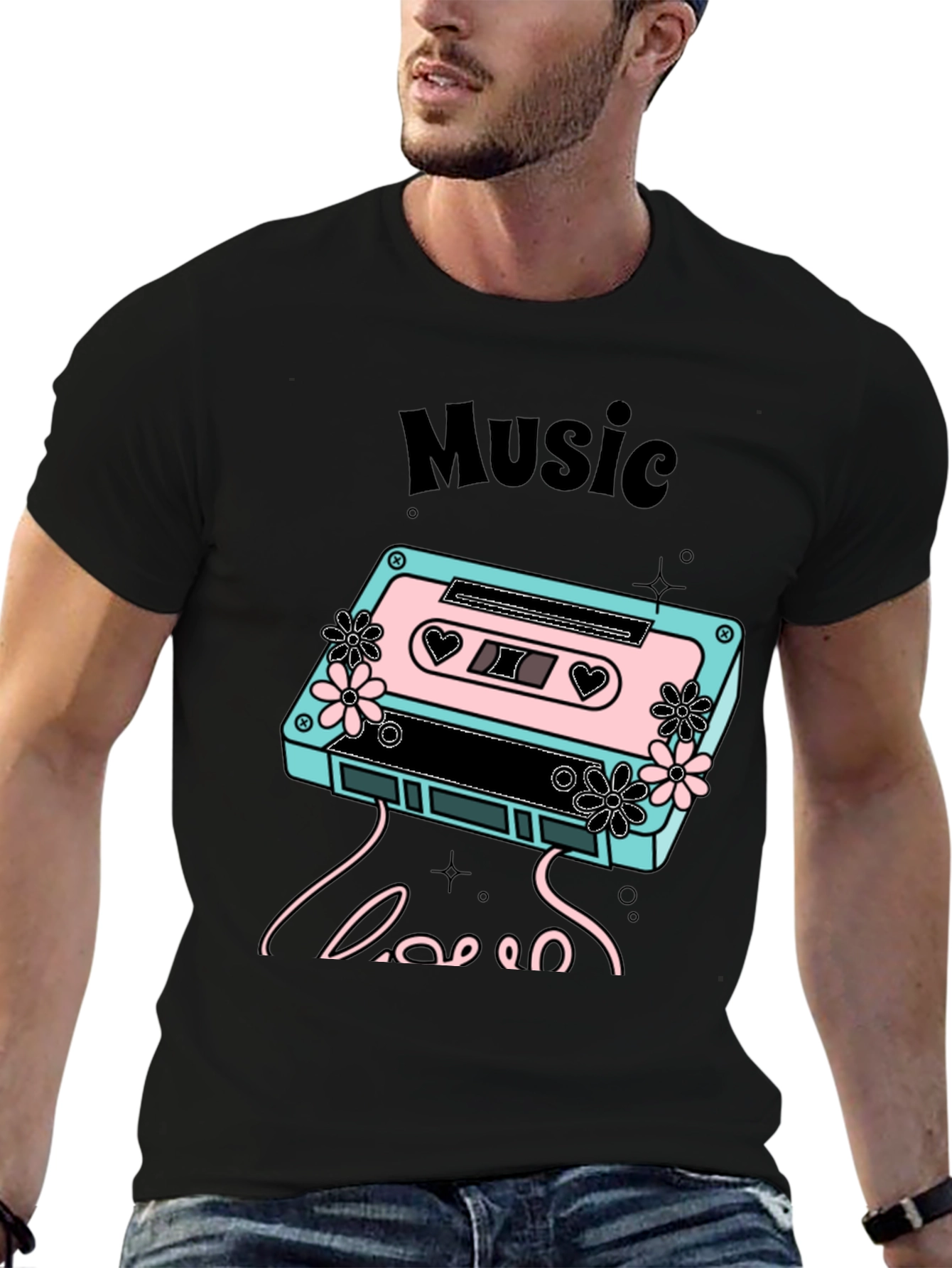 Retro Music Love Graphic T-Shirt