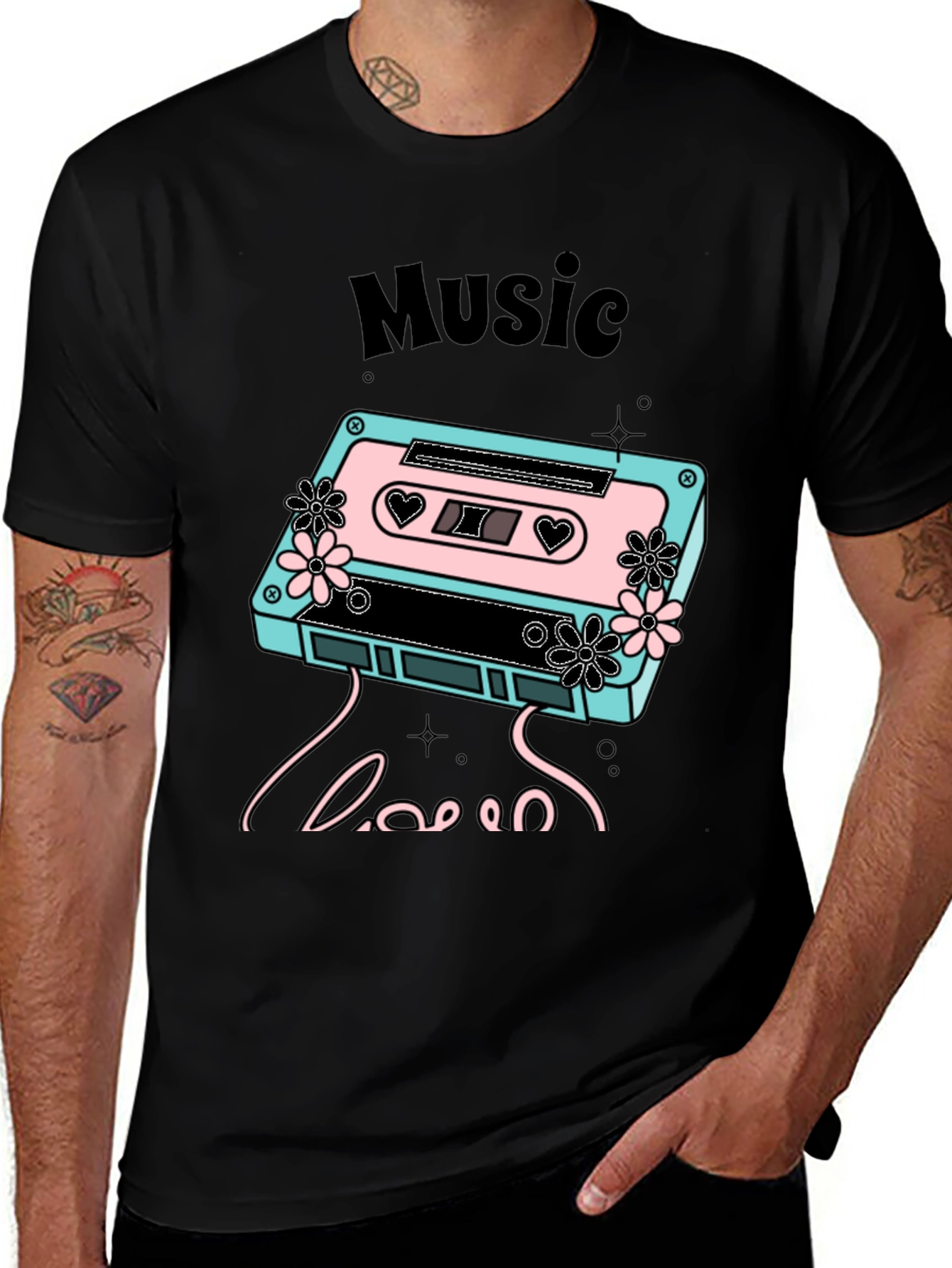 Retro Music Love Graphic T-Shirt