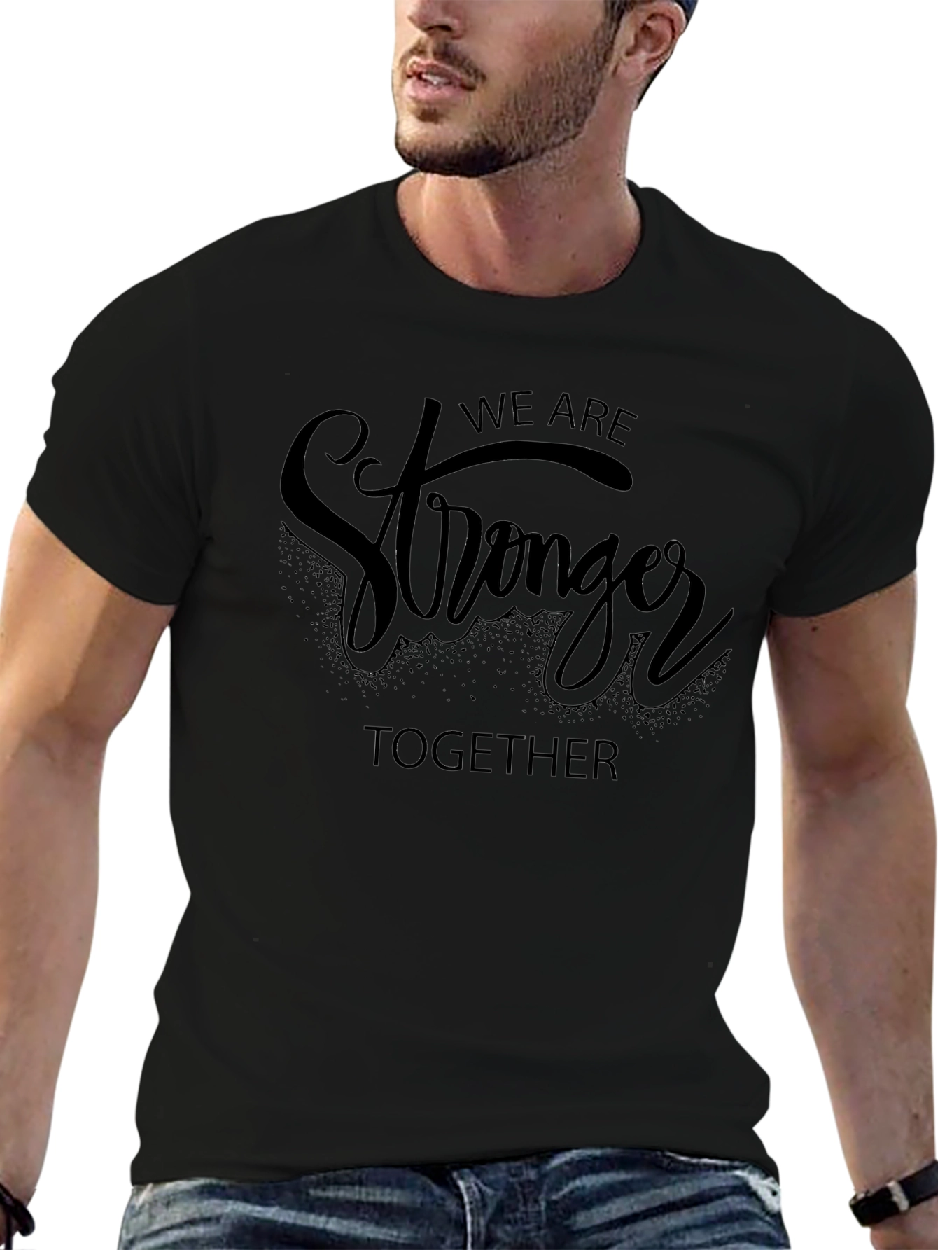 Stronger Together Black Graphic Tee