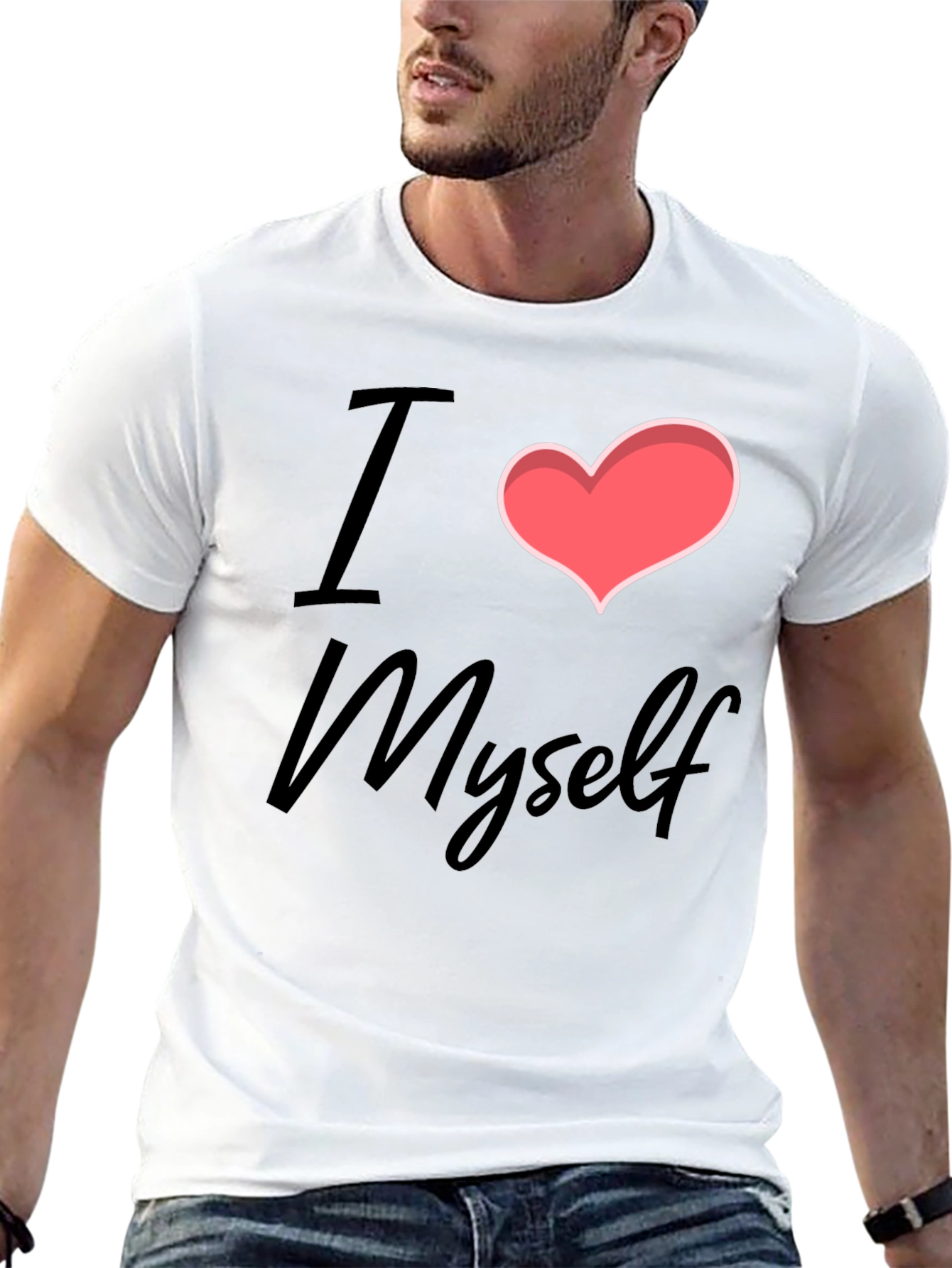 I Heart Myself Black Cotton T-Shirt