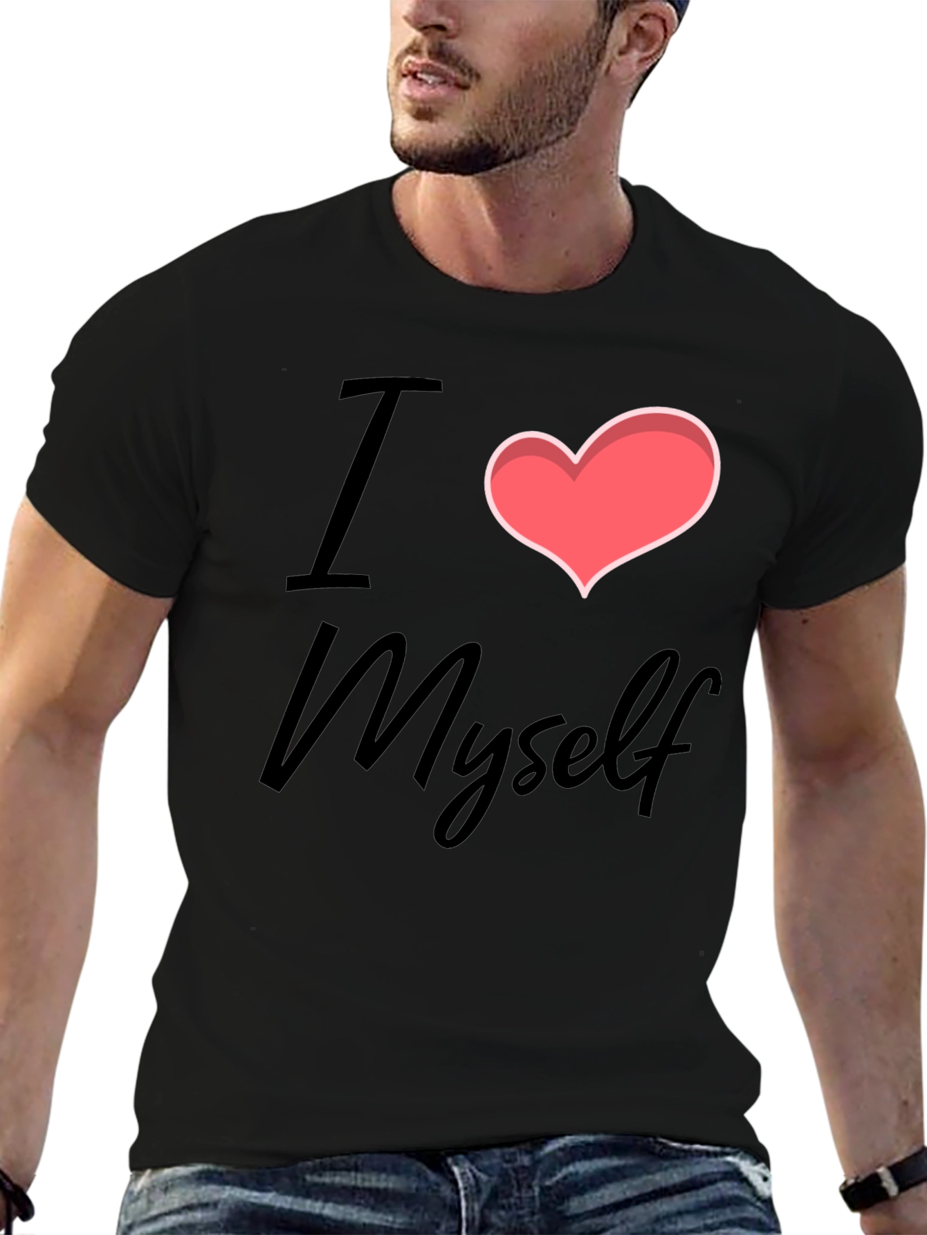 I Heart Myself Black Cotton T-Shirt