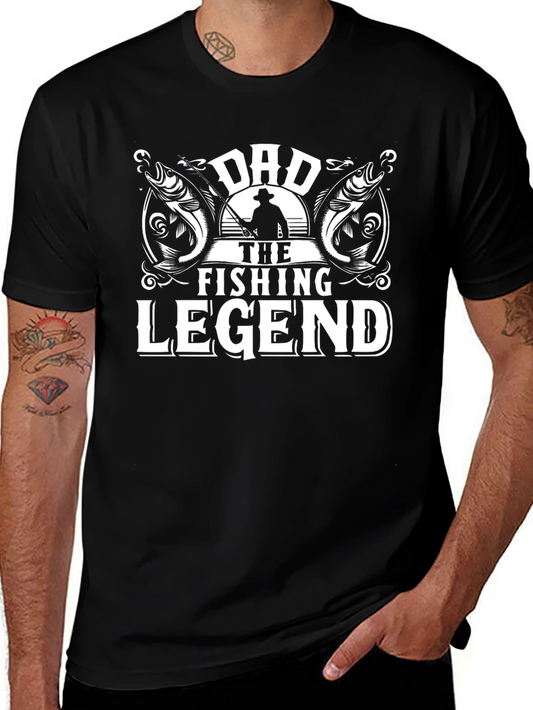 Dad The Fishing Legend Black T-Shirt