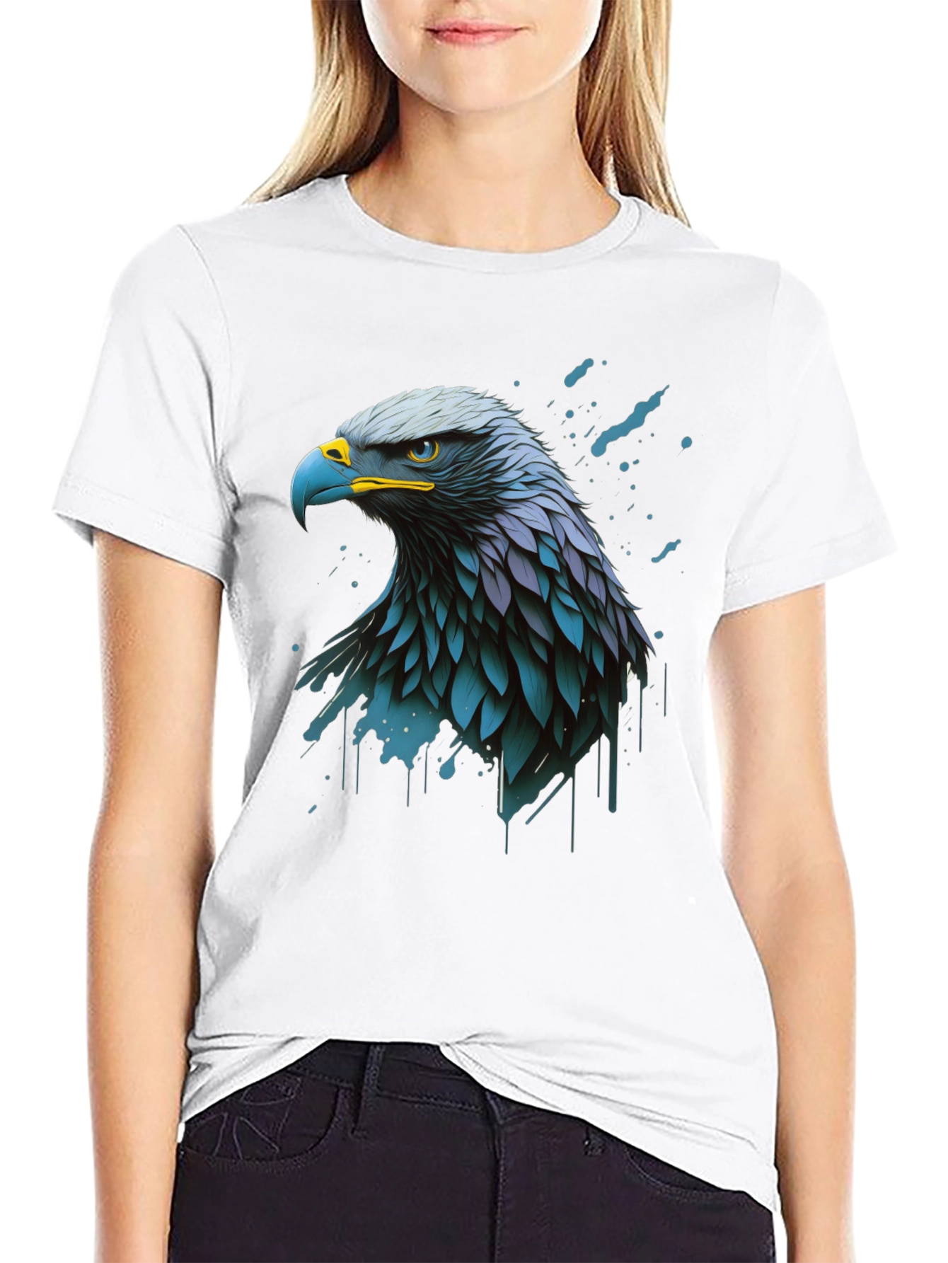 Eagle Graphic Print Black T-Shirt