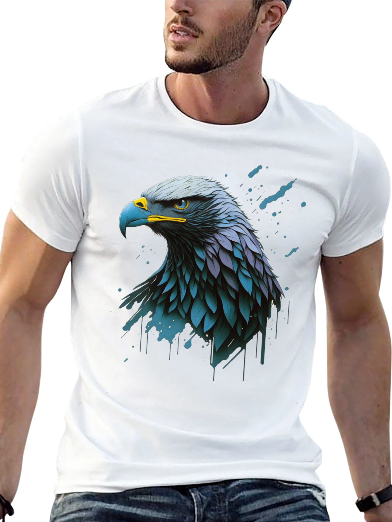 Eagle Graphic Print Black T-Shirt