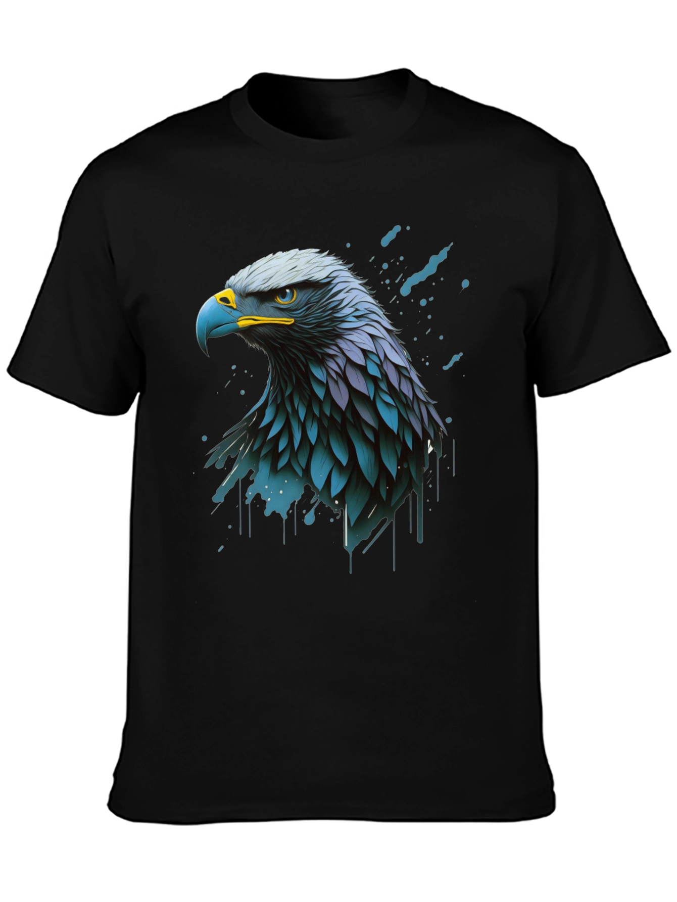 Eagle Graphic Print Black T-Shirt