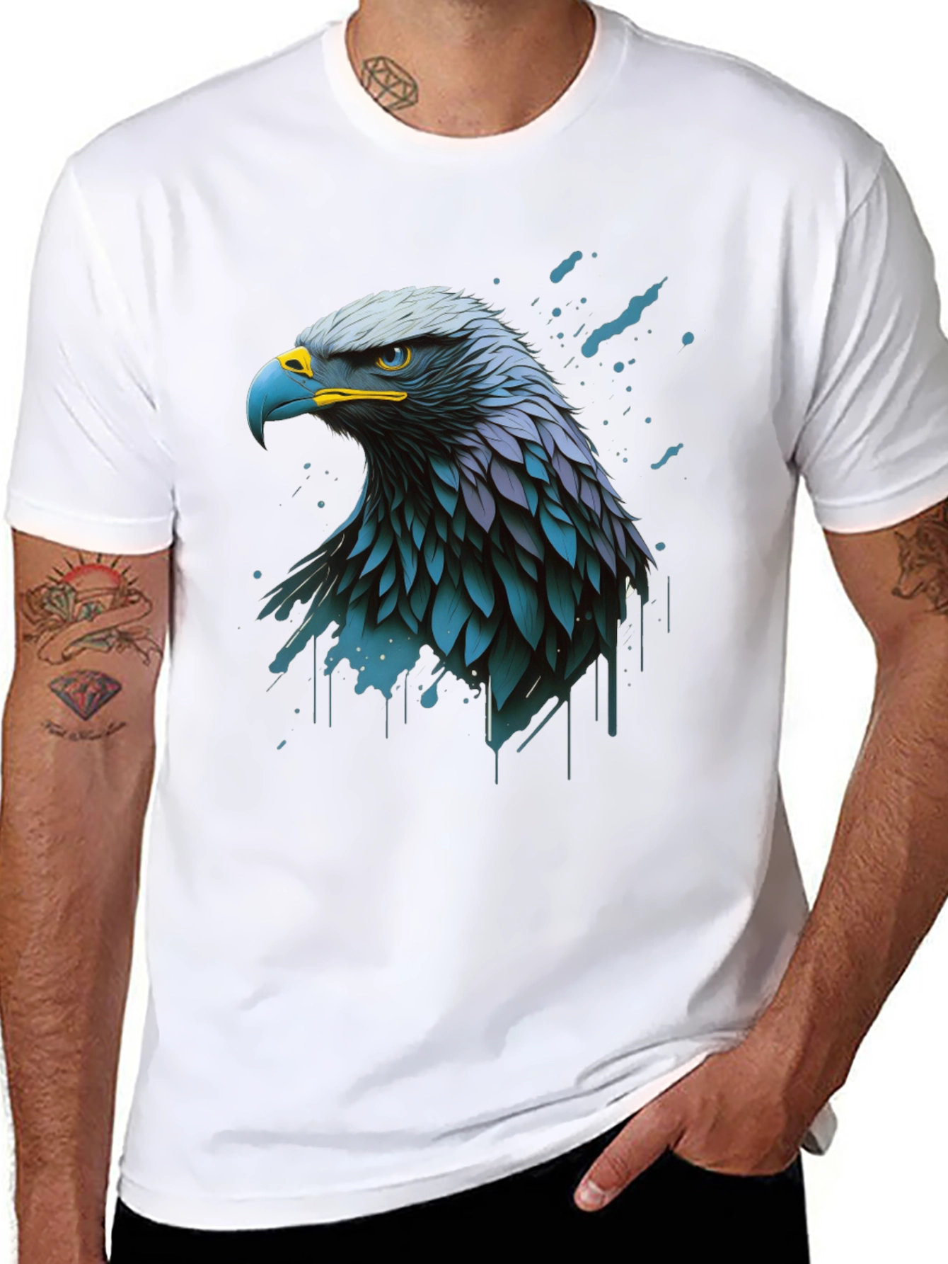 Eagle Graphic Print Black T-Shirt