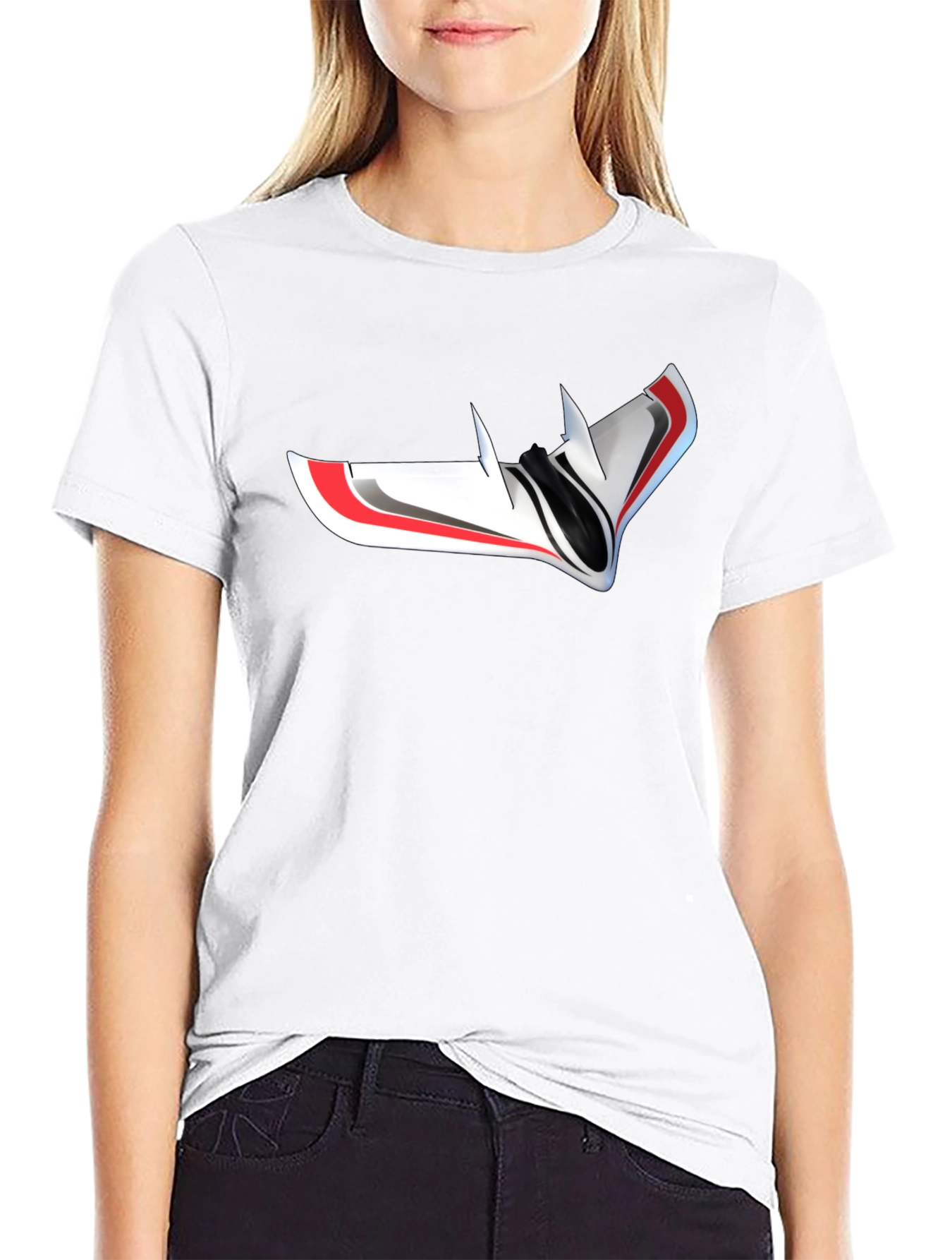 Futuristic Drone Graphic T-Shirt - Black