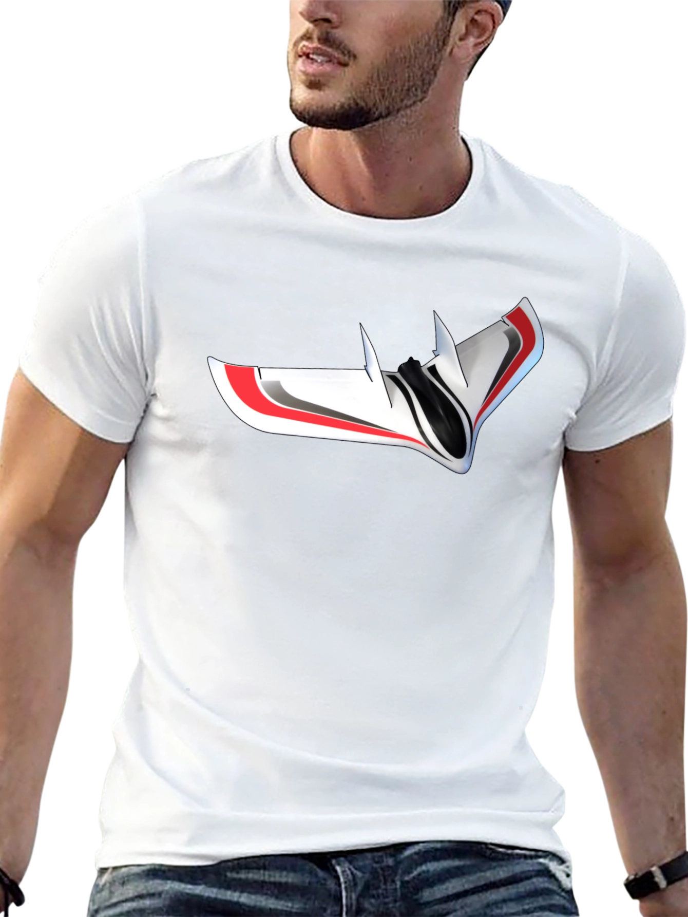 Futuristic Drone Graphic T-Shirt - Black