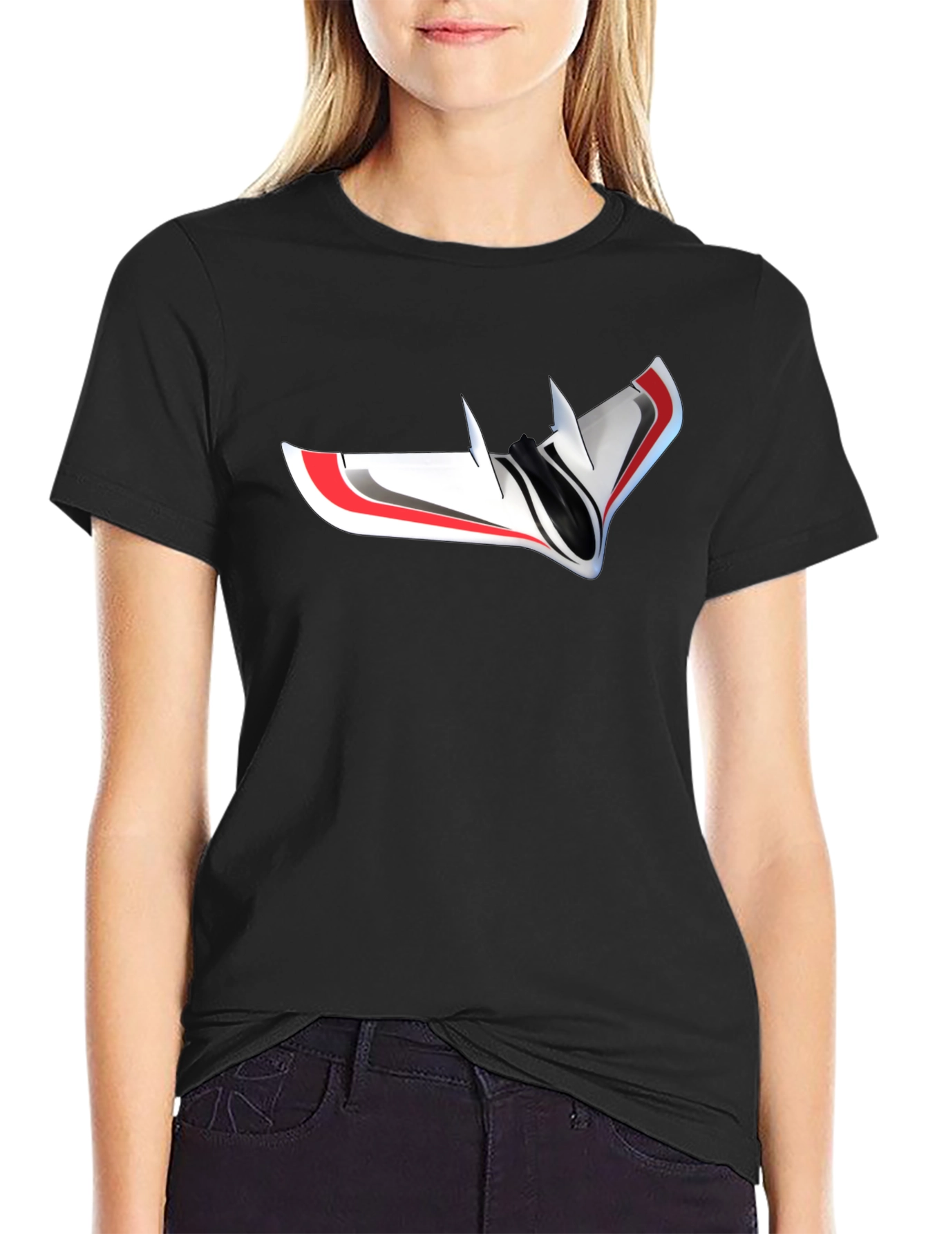 Futuristic Drone Graphic T-Shirt - Black