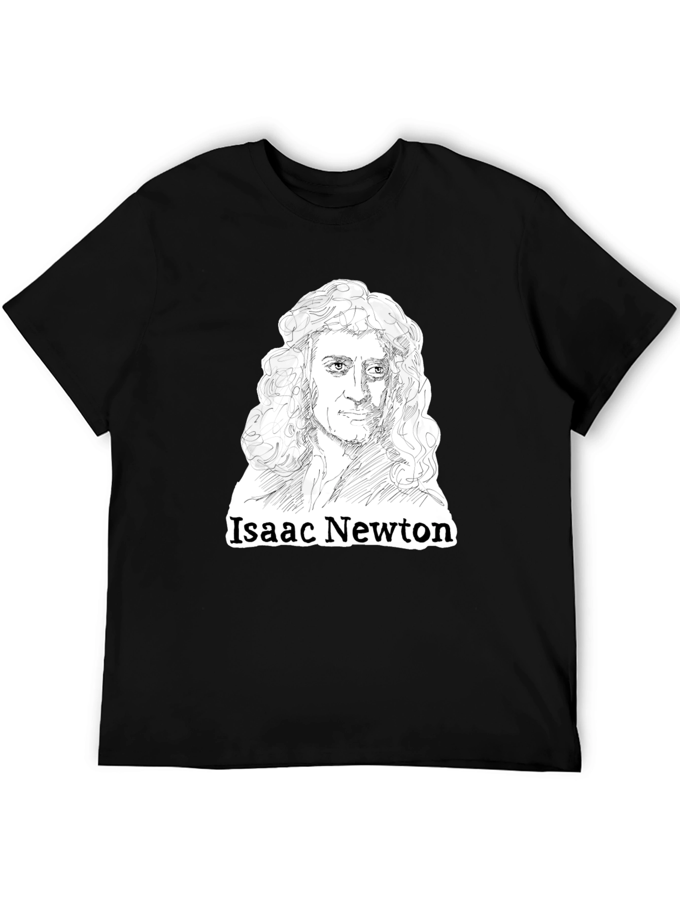 Isaac Newton Black T-Shirt | Science History Tee