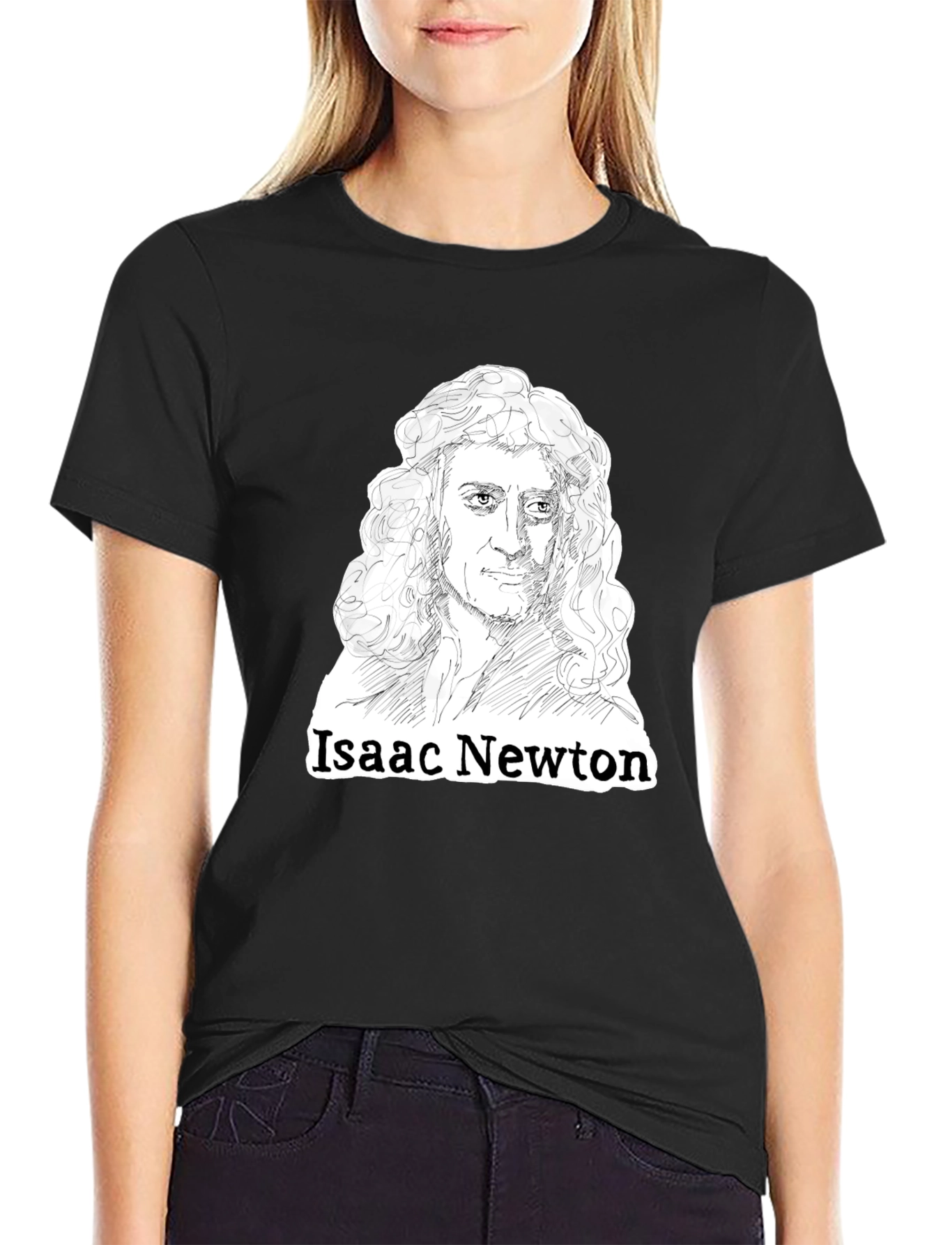 Isaac Newton Black T-Shirt | Science History Tee