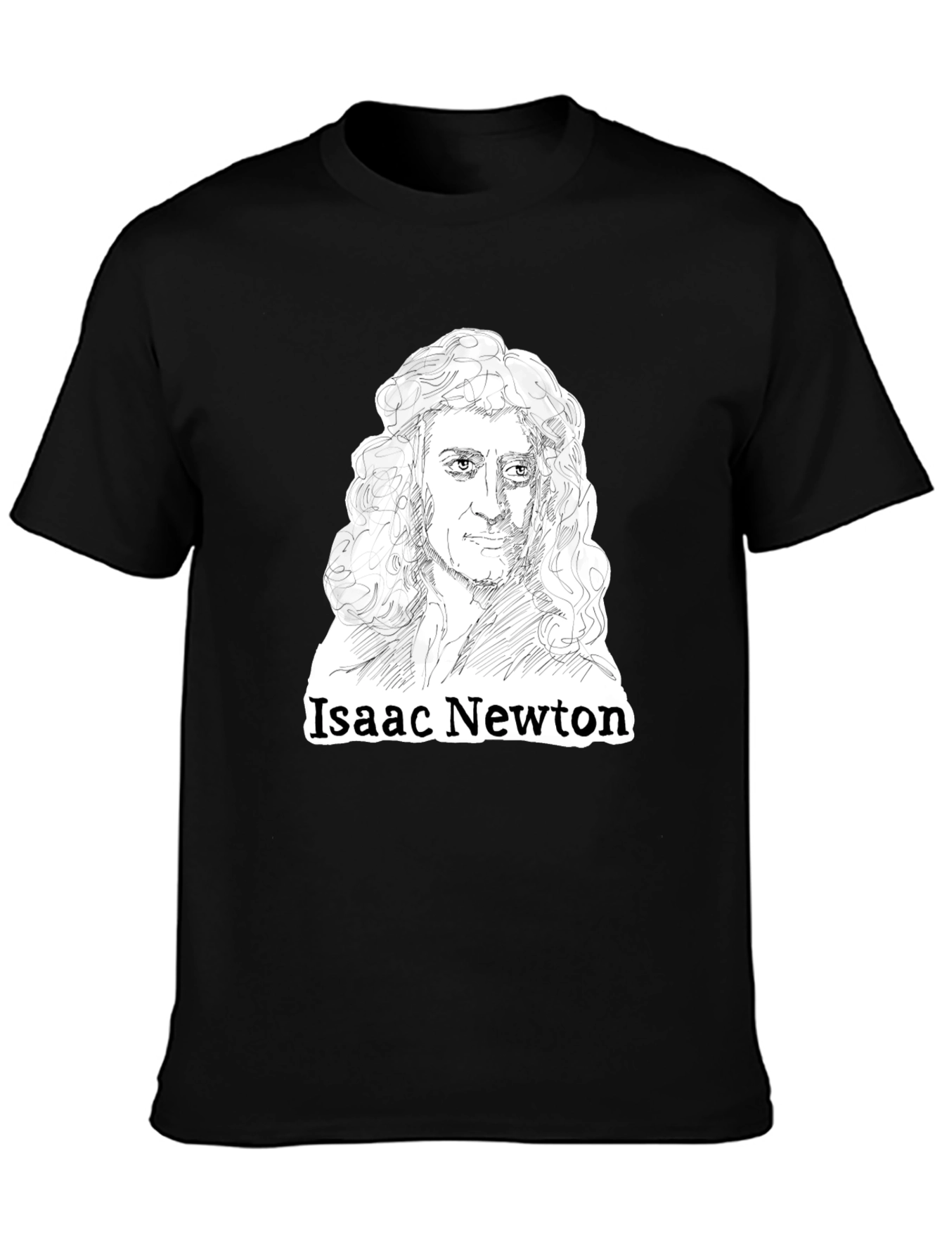 Isaac Newton Black T-Shirt | Science History Tee