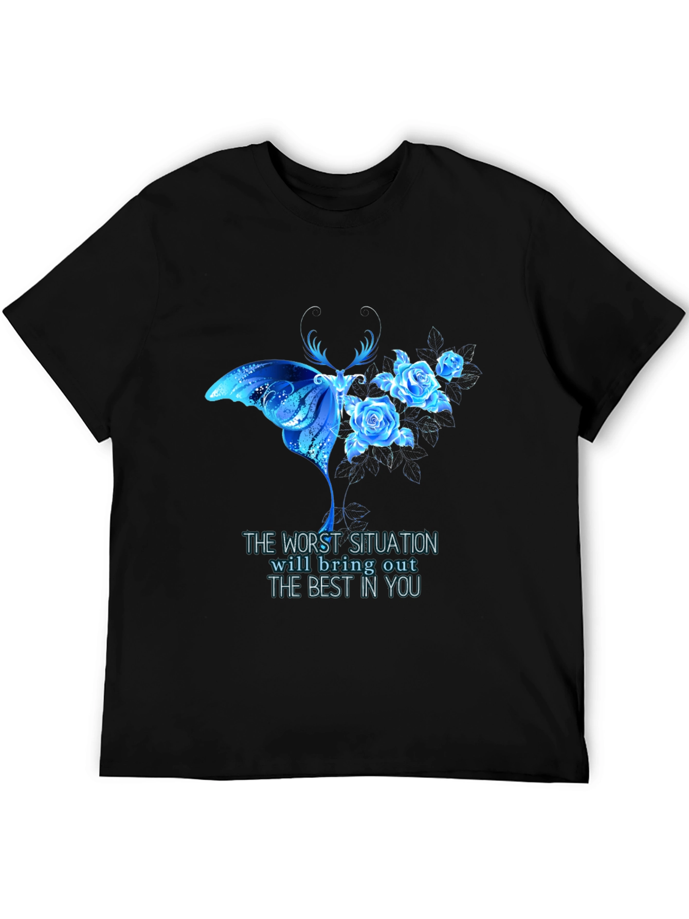 Butterfly and Roses Graphic T-Shirt - Inspirational Quote