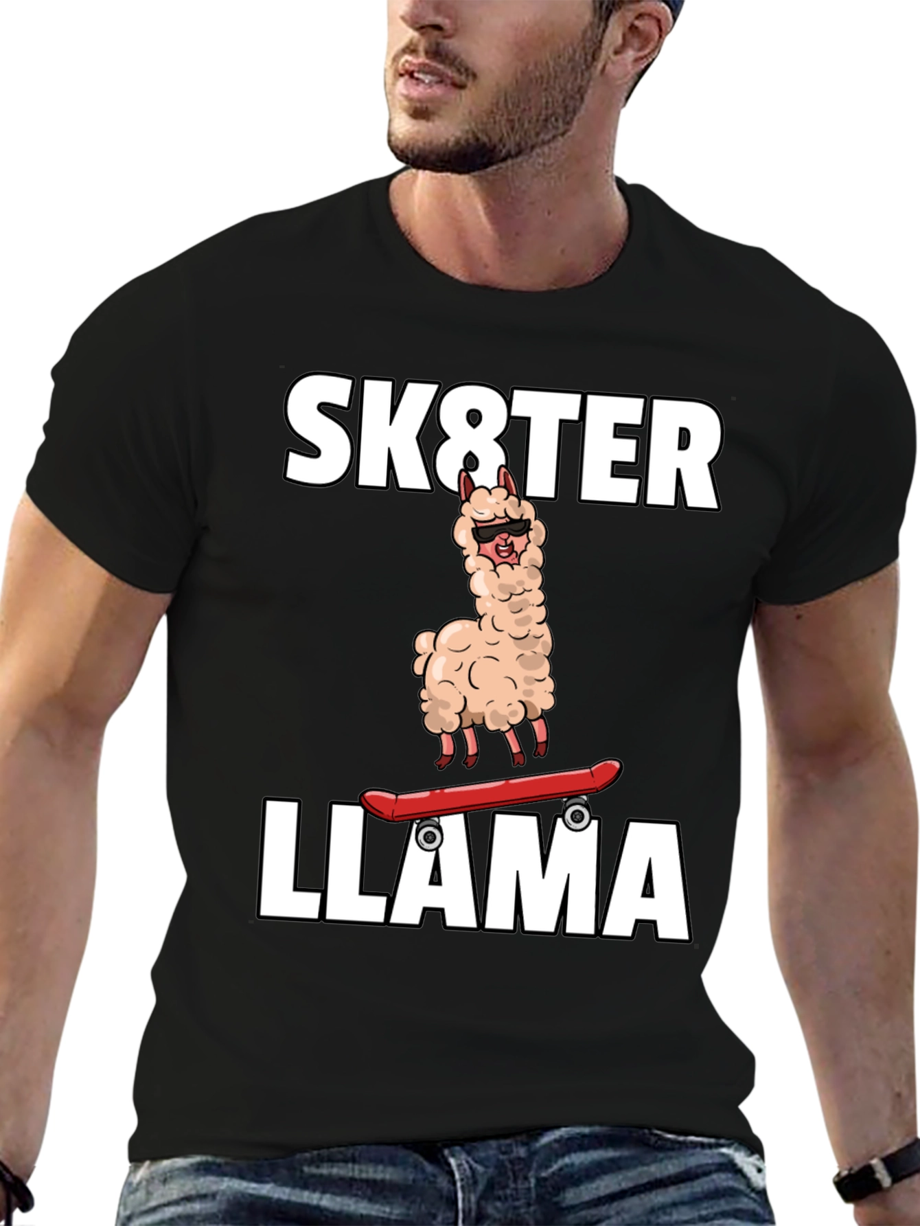 Sk8ter Llama Graphic T-Shirt - Cool & Fun!