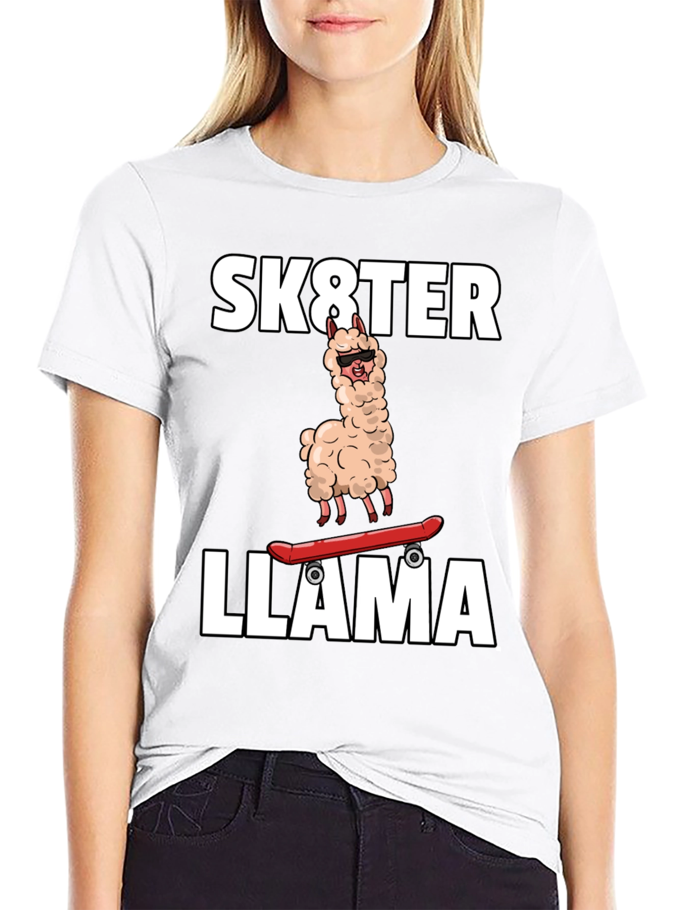 Sk8ter Llama Graphic T-Shirt - Cool & Fun!