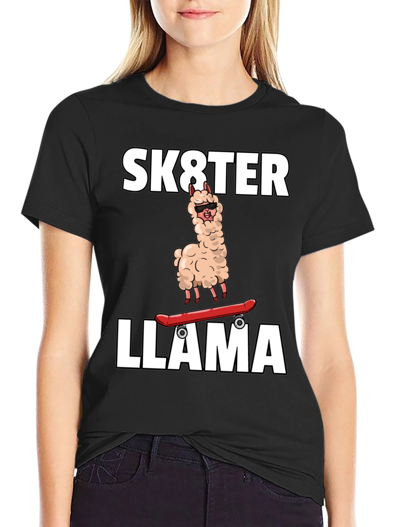 Sk8ter Llama Graphic T-Shirt - Cool & Fun!