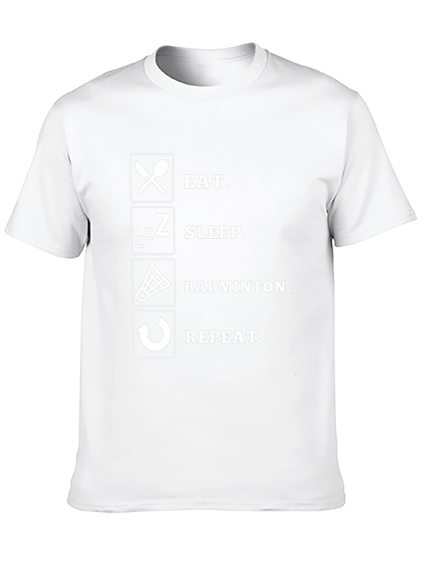 Eat Sleep Badminton Repeat Black T-Shirt