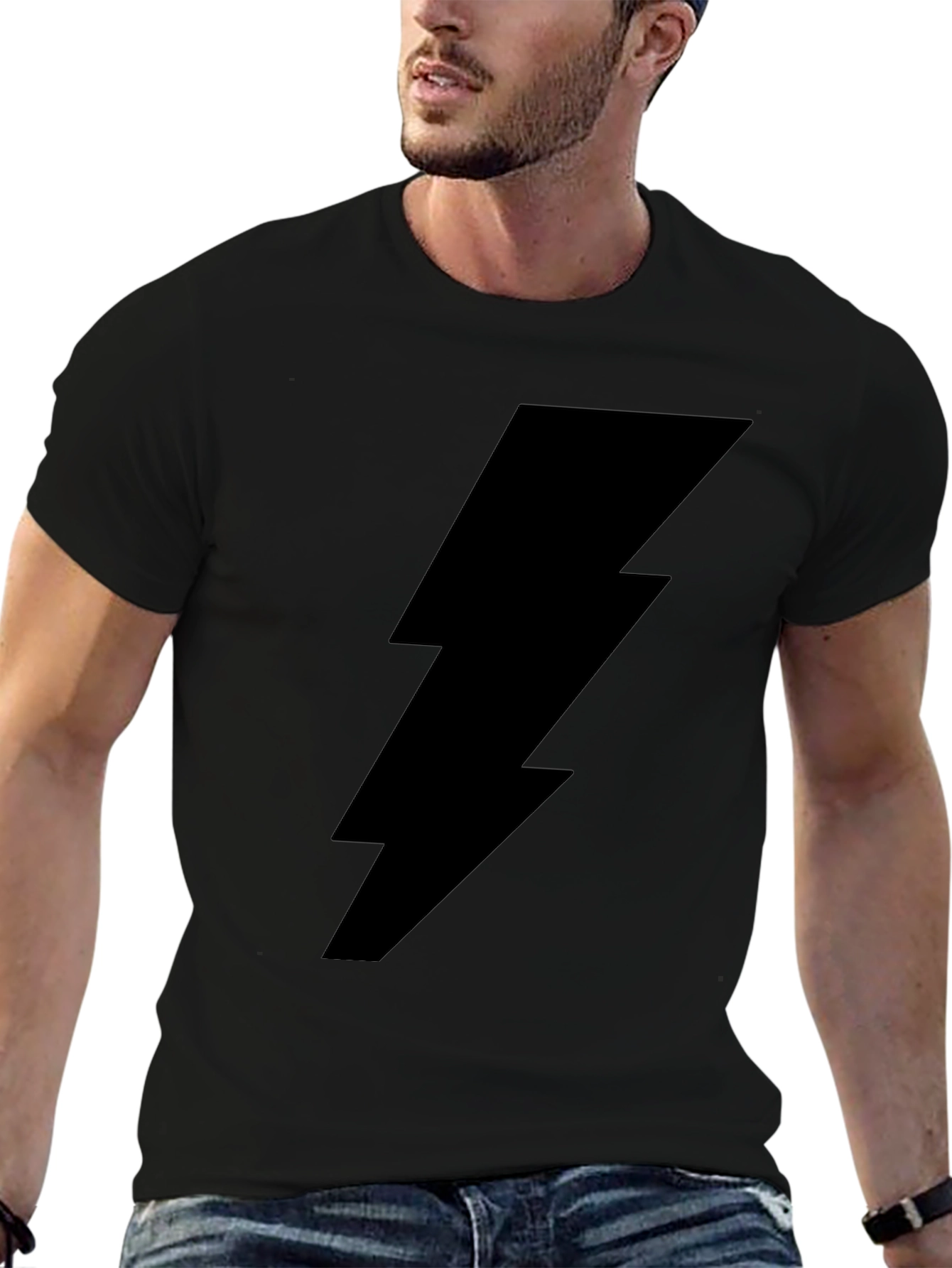 Lightning Bolt Graphic Black T-Shirt