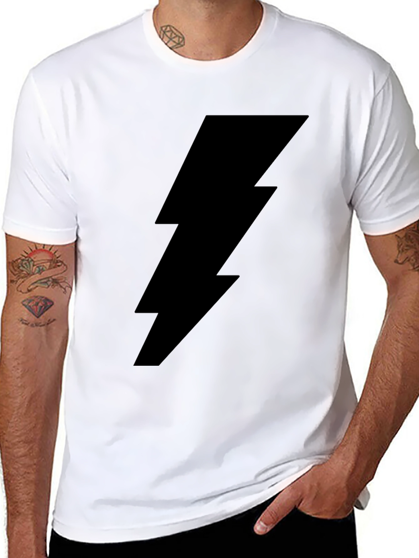 Lightning Bolt Graphic Black T-Shirt