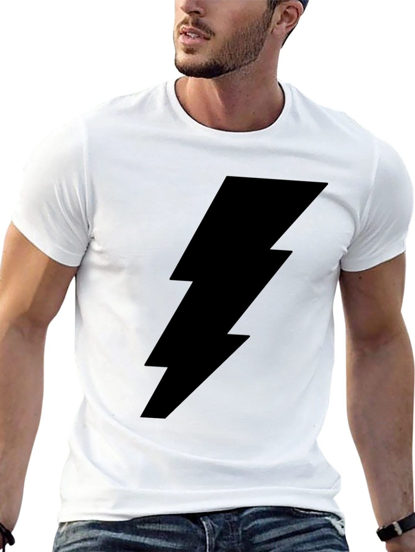 Lightning Bolt Graphic Black T-Shirt