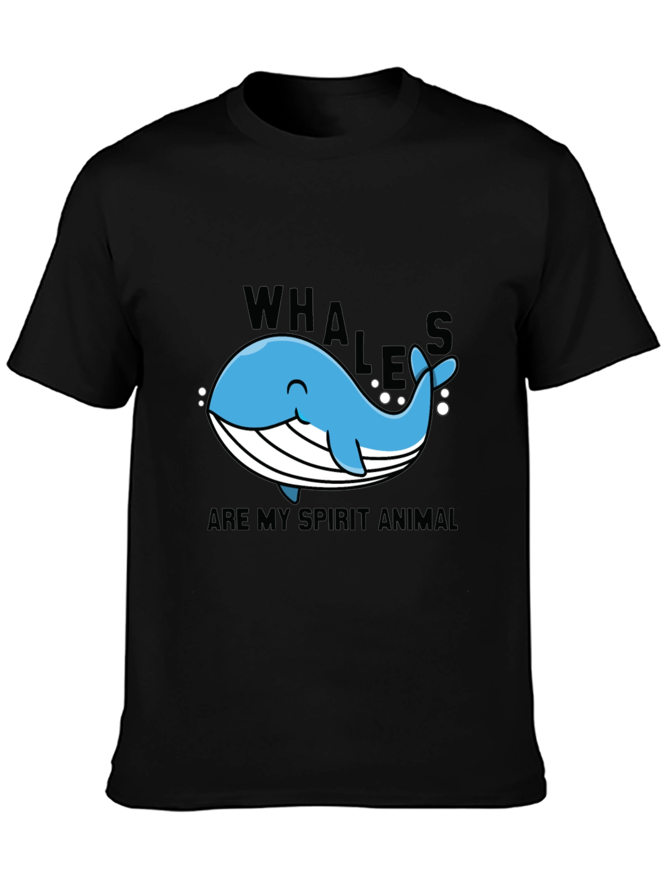 Whales are My Spirit Animal Black T-Shirt