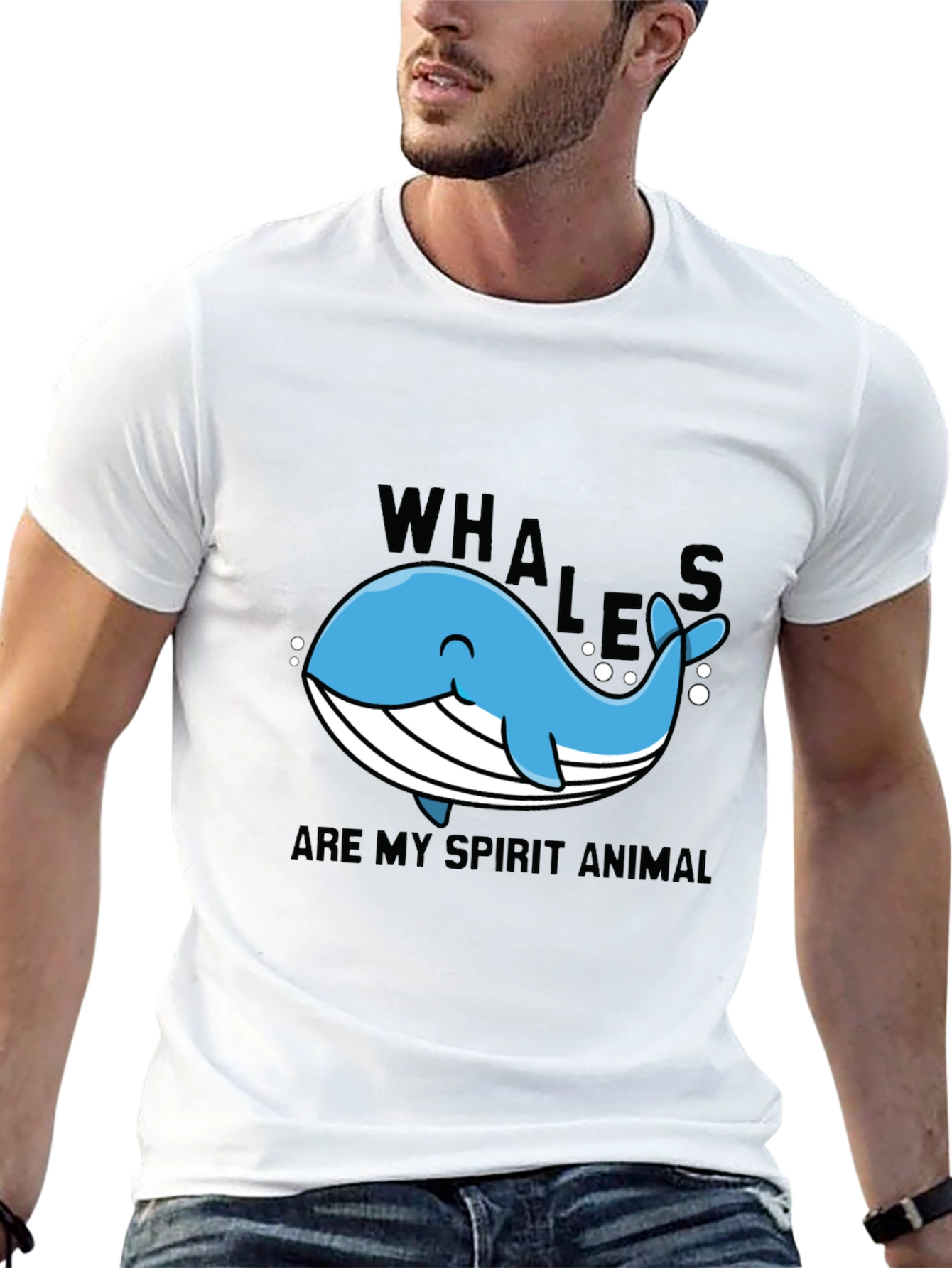 Whales are My Spirit Animal Black T-Shirt