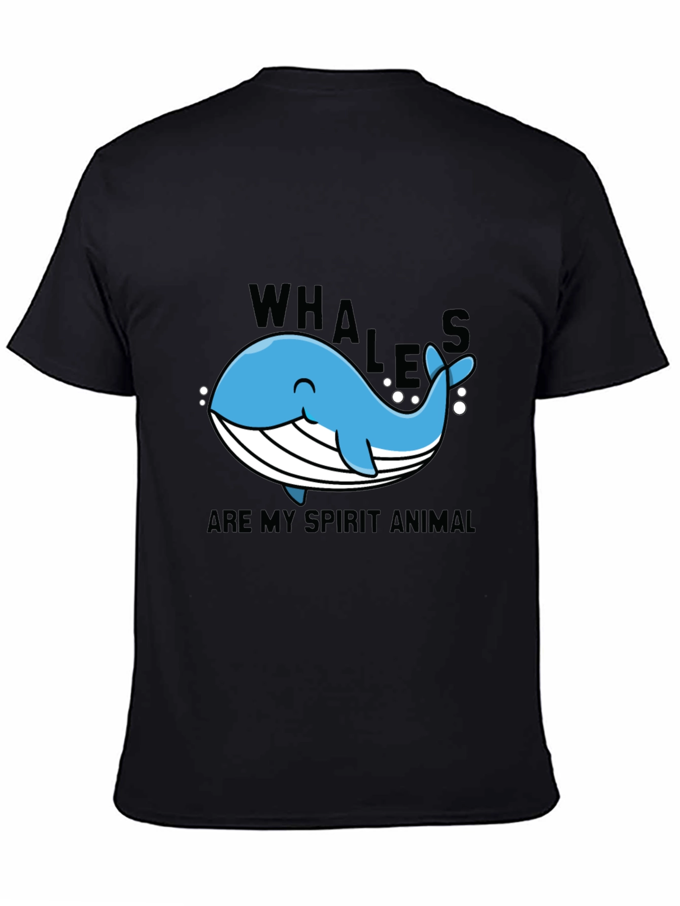 Whales are My Spirit Animal Black T-Shirt