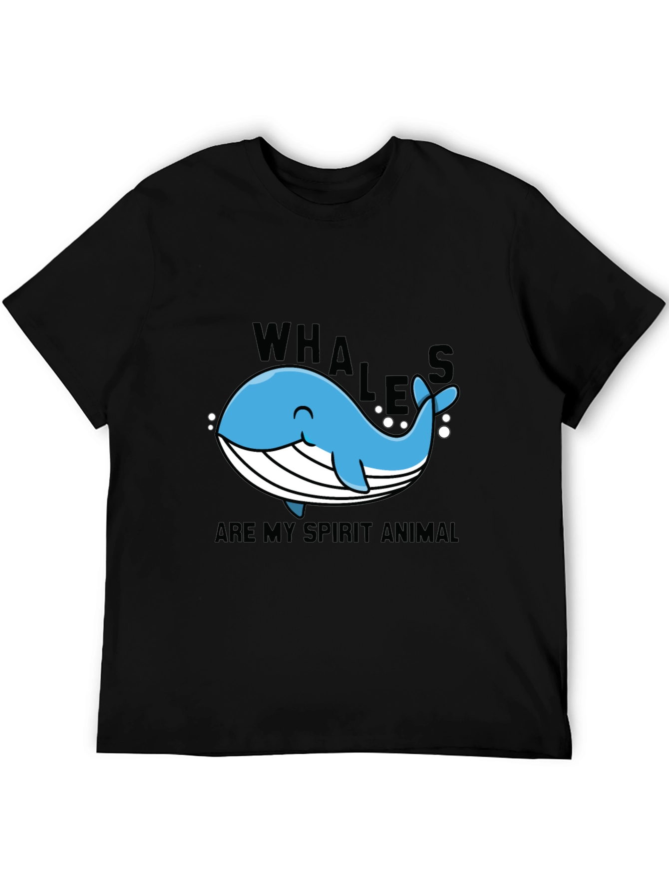 Whales are My Spirit Animal Black T-Shirt