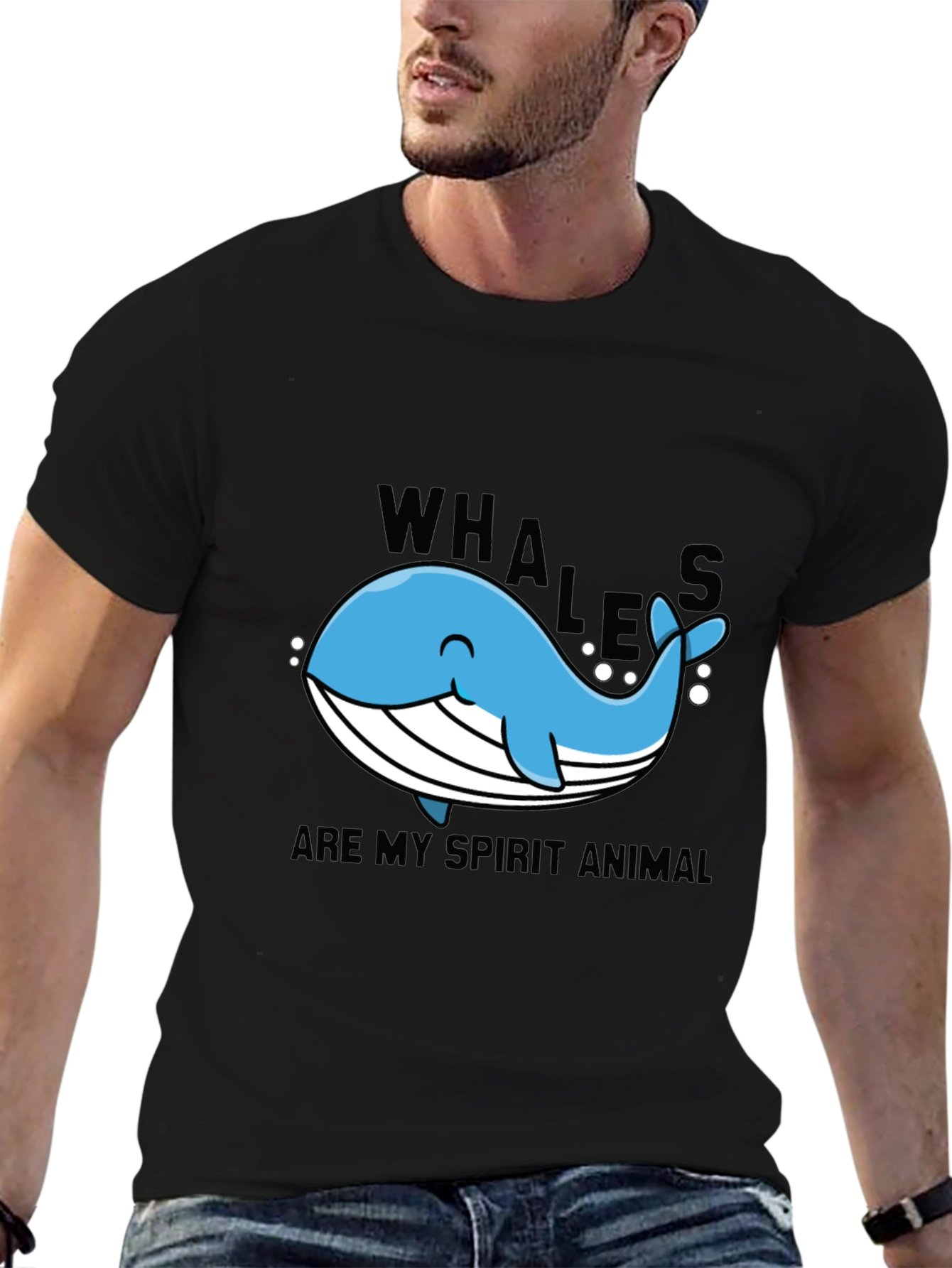 Whales are My Spirit Animal Black T-Shirt